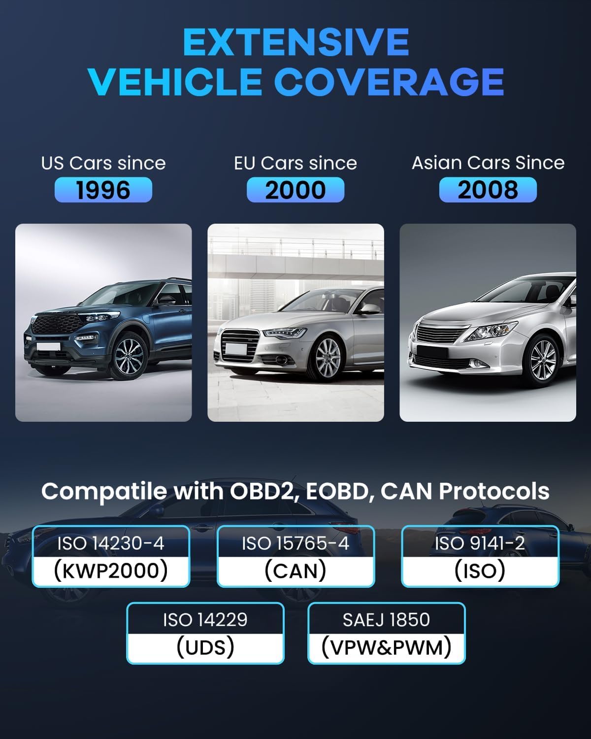 MUCAR CDE900 OBD2 Scanner with ABS, SRS & Transmission Diagnostics