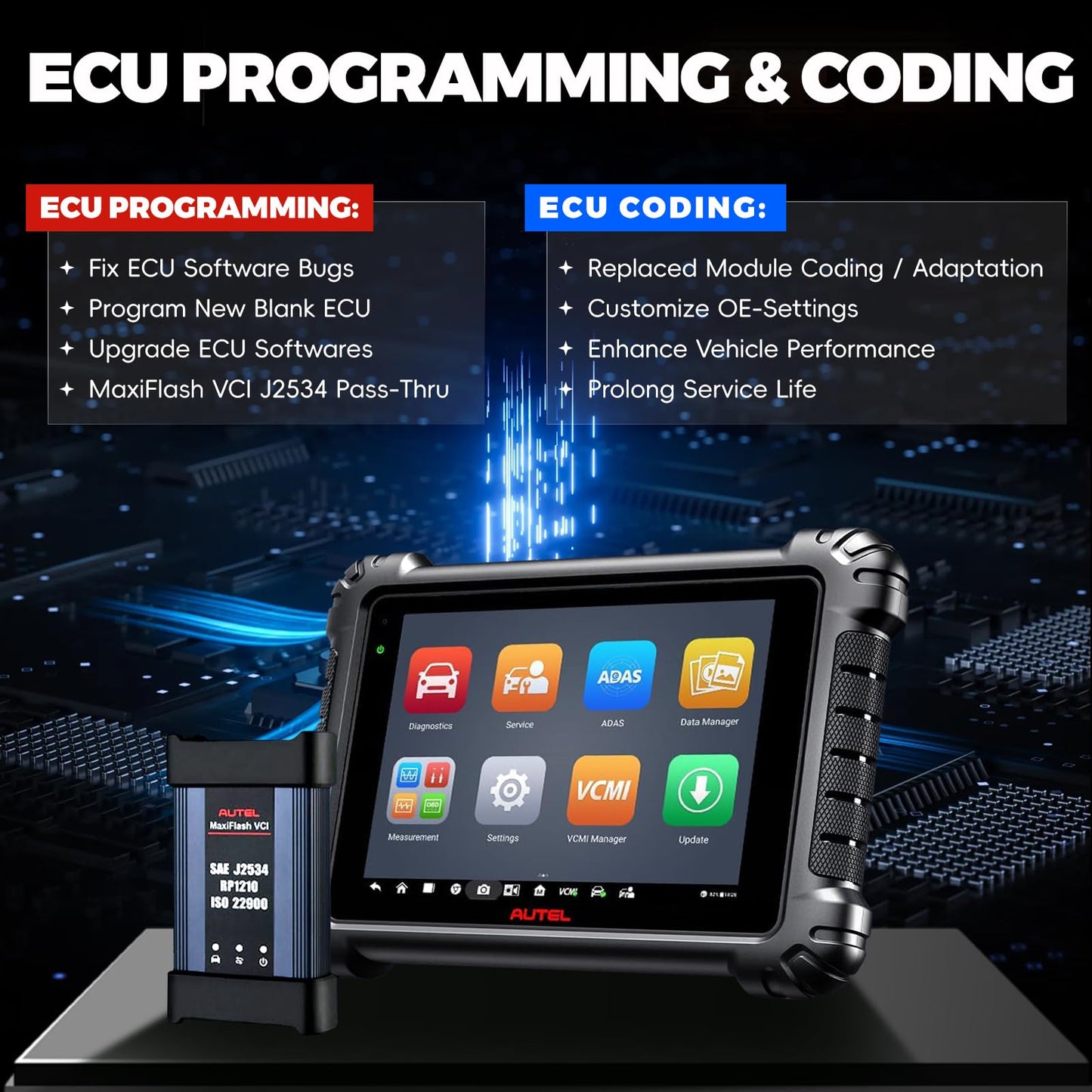 Autel MaxiCOM Ultra Lite Scanner with MV108S – 40+ Services & ECU Coding