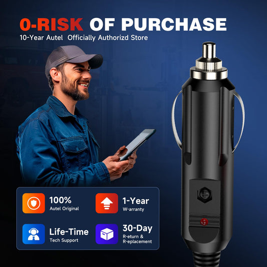 Autel 12V DC Car Charger Cable 5.5x2.5mm for Scanner & Devices