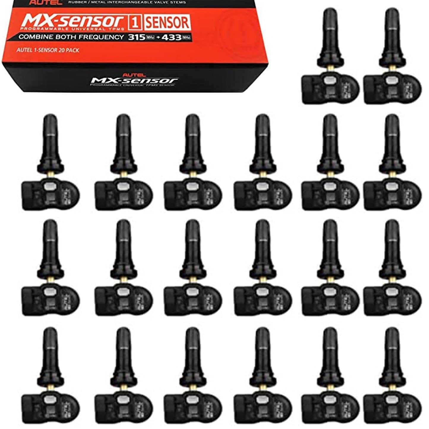 Autel MX-Sensors 20 Pcs TPMS 315/433MHz Pack Rubber Stem