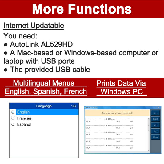 Autel AutoLink AL529HD Heavy Duty OBD2 Scanner with VIN & Live Data