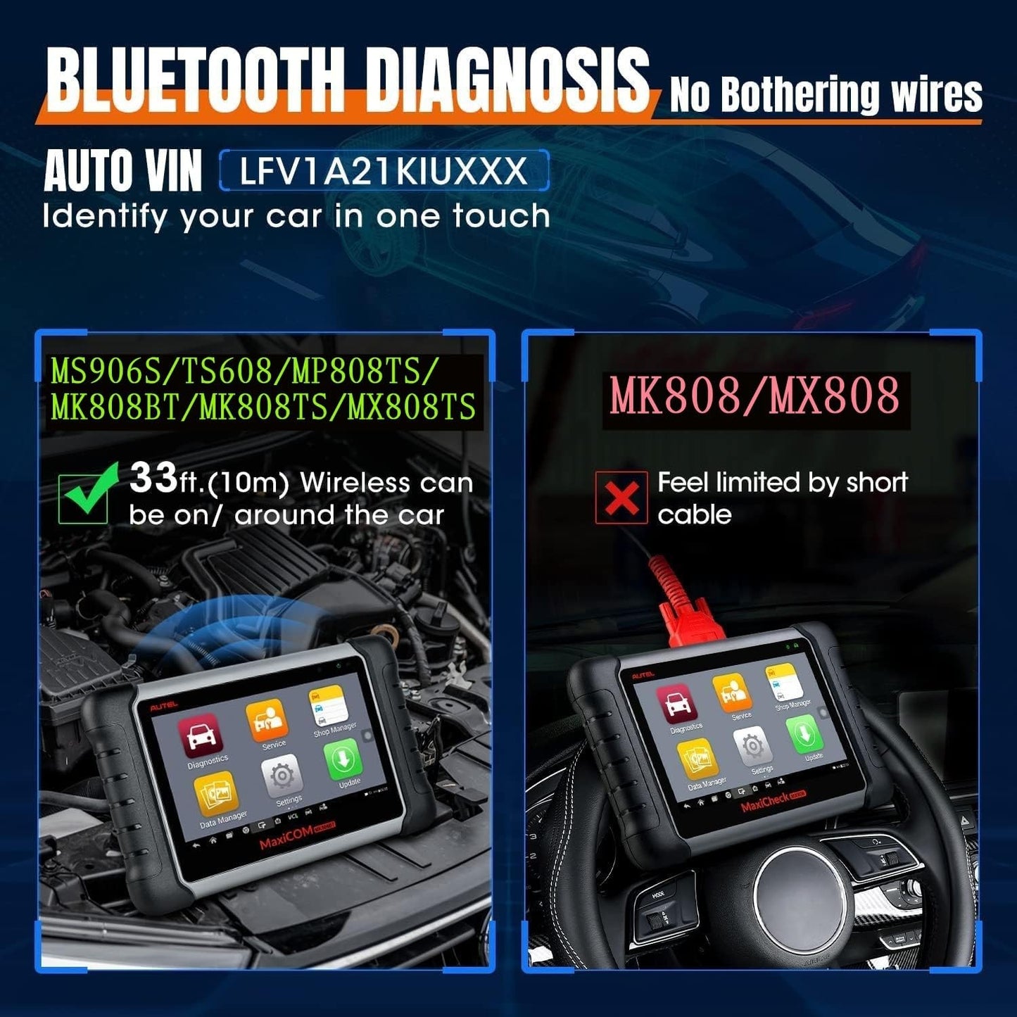 Autel MaxiVCI Mini Bluetooth VCI for MK808BT MP808TS TS608