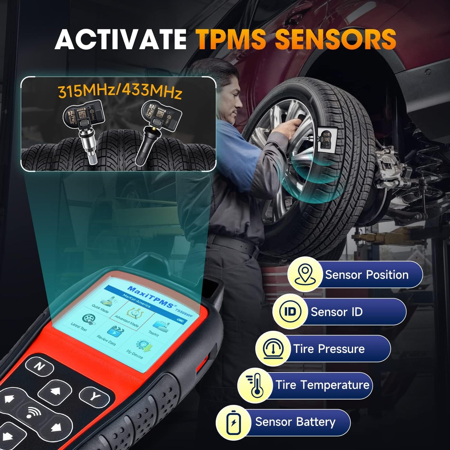 Autel MaxiTPMS TS508WF WiFi TPMS Relearn & Programming Tool 2025