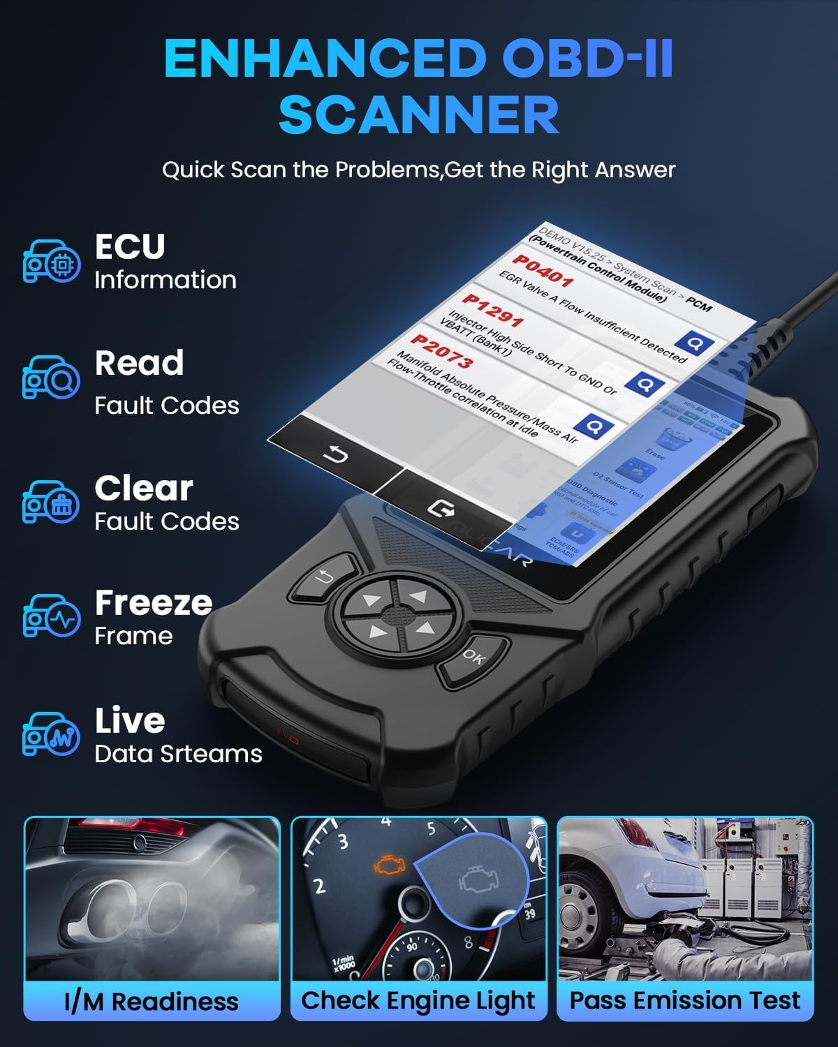 MUCAR CDE900 OBD2 Scanner with ABS, SRS & Transmission Diagnostics