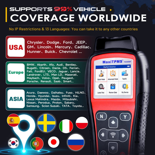 Autel MaxiTPMS TS508WF WiFi TPMS Programming & Reset Tool 2025