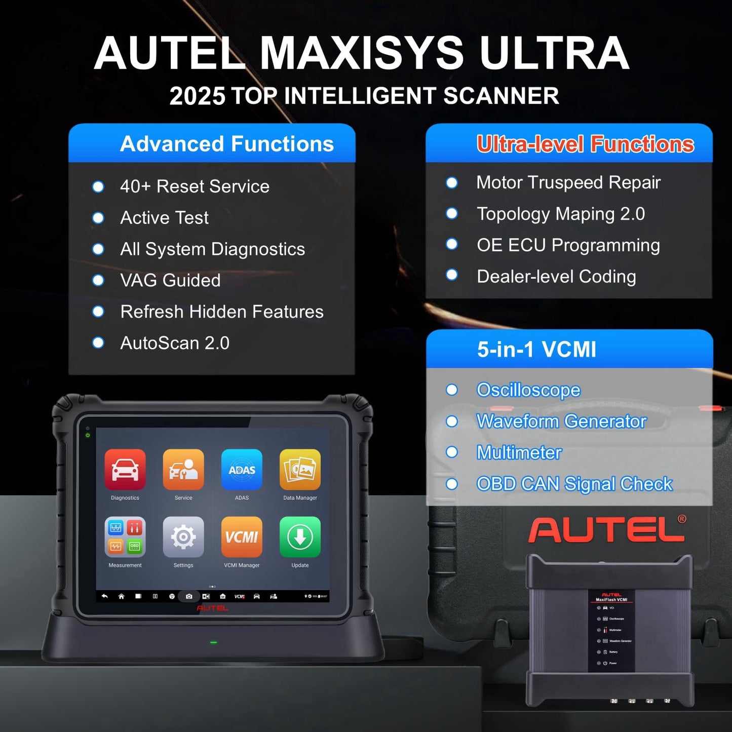 Autel MaxiSys Ultra 2025 OBD2 Scanner with MV108 & 5-in-1 VCMI