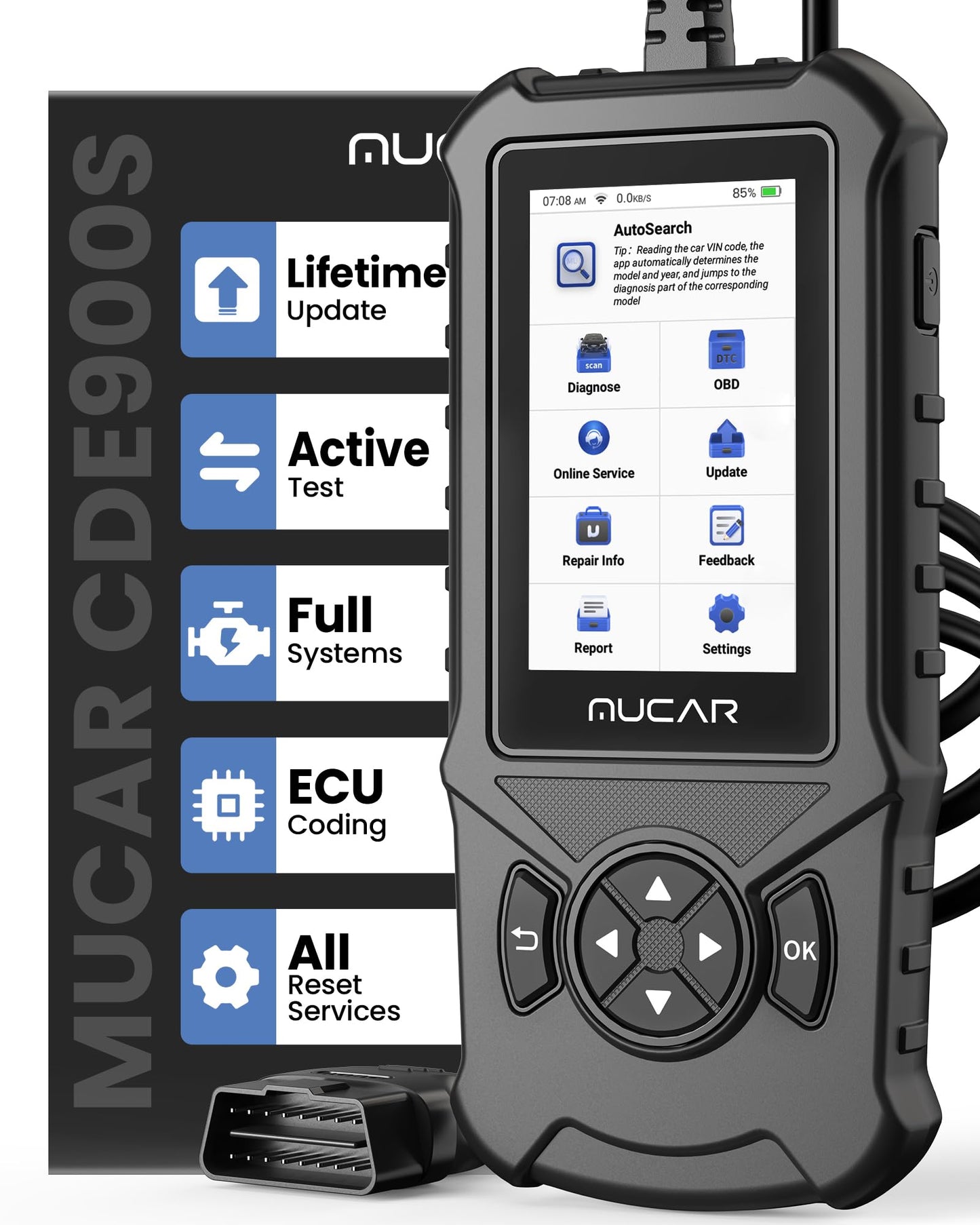 MUCAR CDE900S GM Bi-Directional OBD2 Scanner with 40+ Reset Services