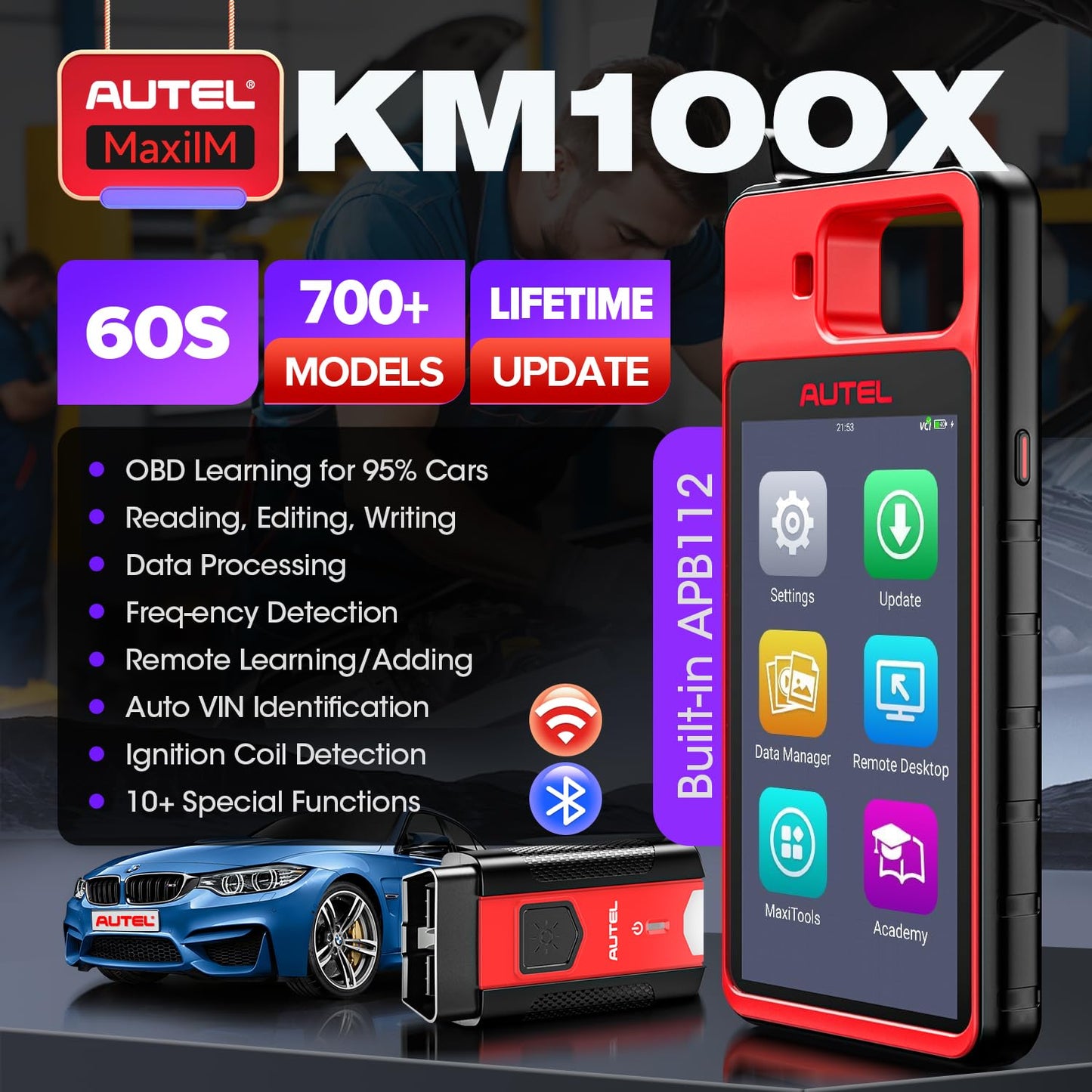 Autel MaxiIM KM100X Scanner Key Programmer with APB112 – 2025 Update