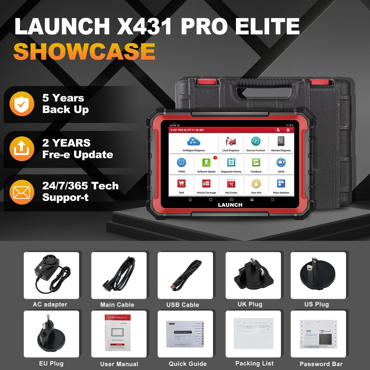 LAUNCH X431 PRO Elite 2025 Scan Tool | 38+ Services & ECU Coding
