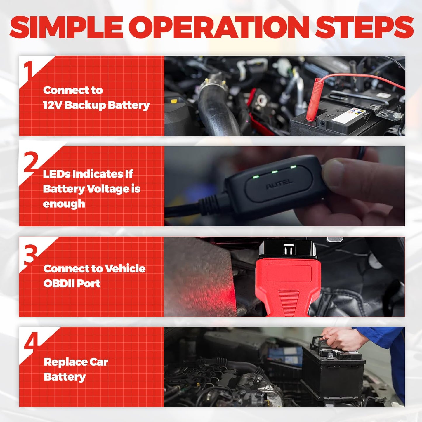 Autel MaxiBAS BTMS Memory Saver for Car Battery – OBDII Tool