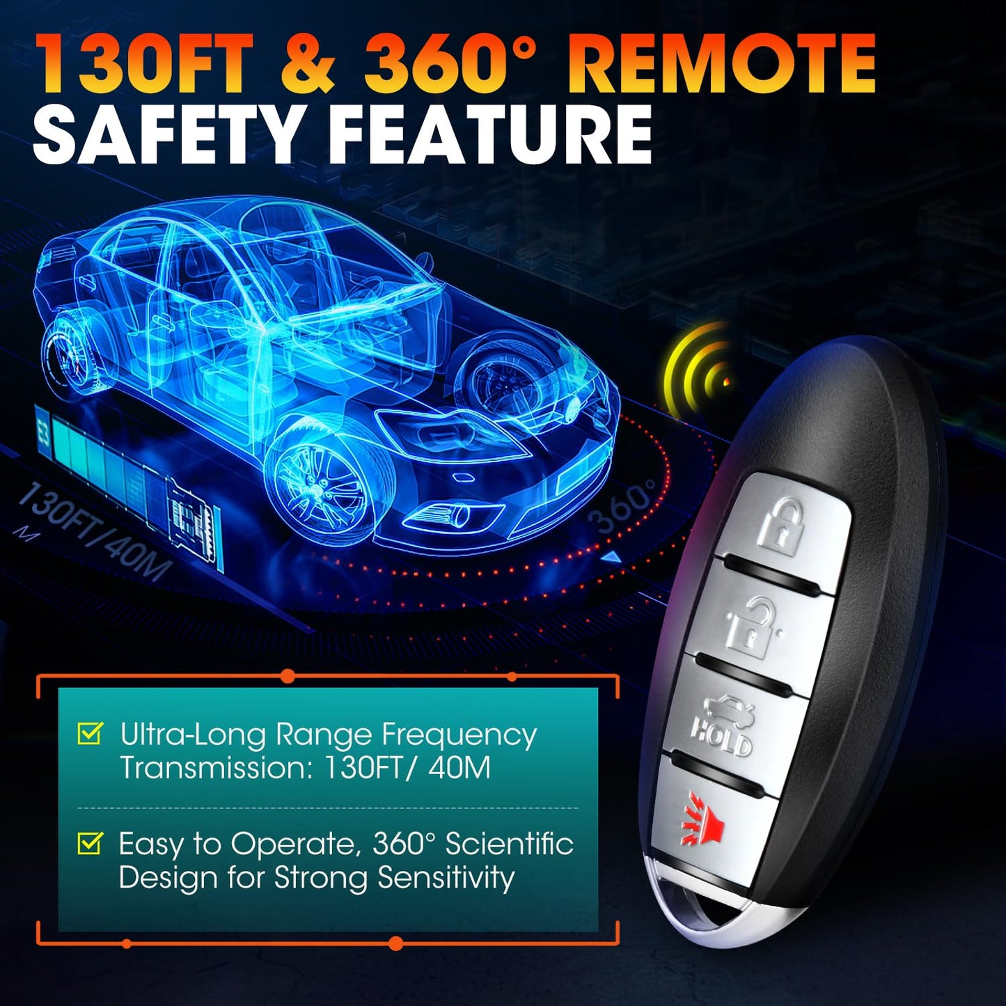 Autel MaxiIM IKEY 2025 Nissan Smart Key Fob Replacement 4-Button