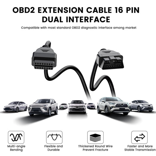 ANCEL 16-Pin OBD2 Scanner Extension Cable 3.3ft Male to Female