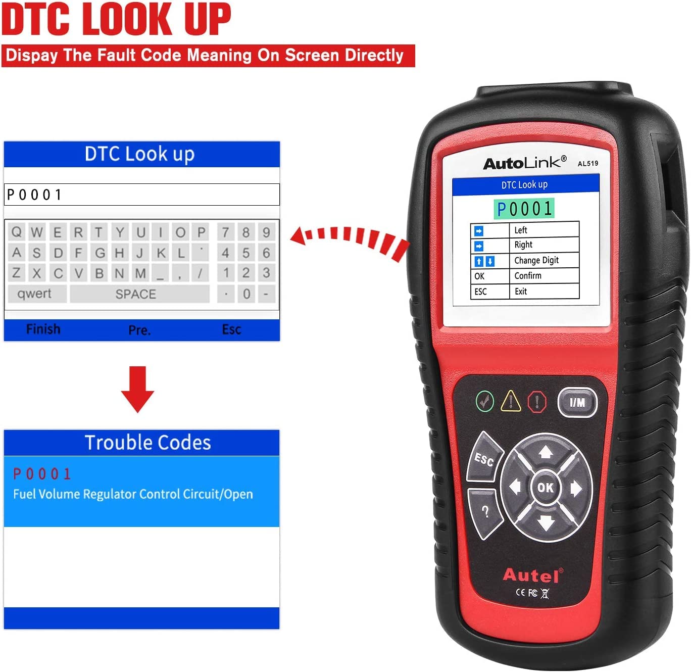 Autel AutoLink AL519 OBD2 Scanner – One-Click Smog Check & Live Data