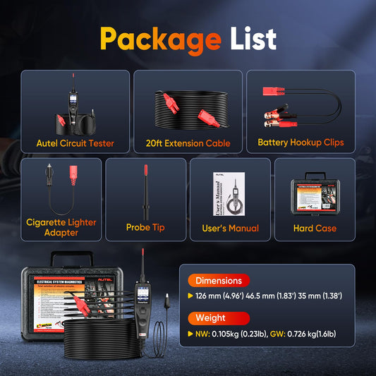 Autel PowerScan PS100 Circuit Tester – 12V/24V Diagnostic Tool