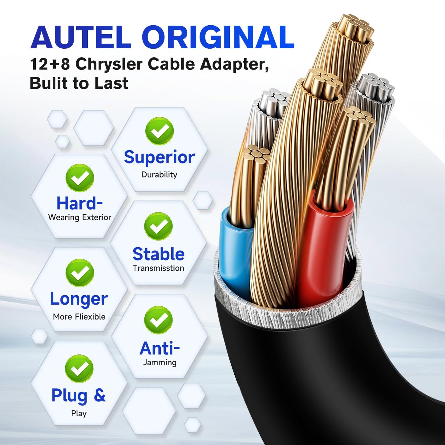 Autel 12+8 OBD2 Adapter Cable for Chrysler FCA SGW Bypass