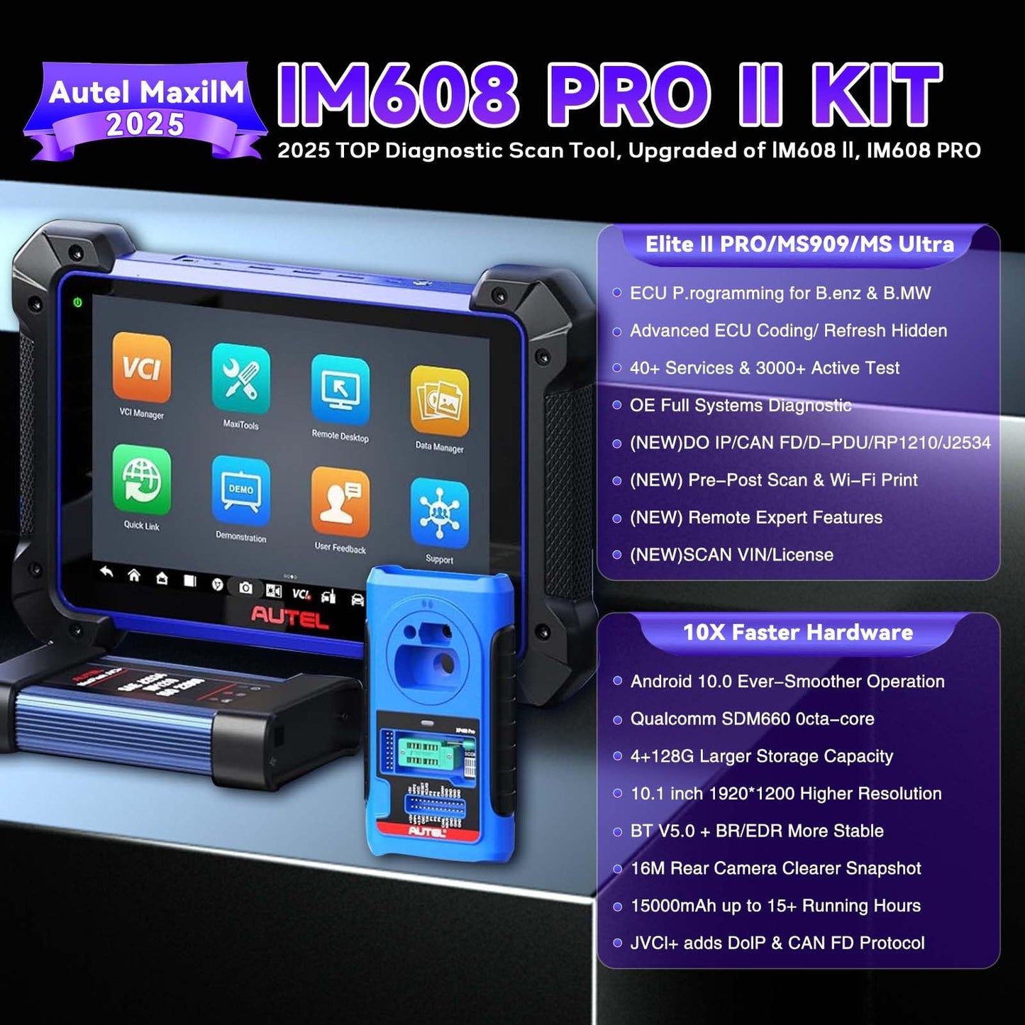 Autel IM608 PRO II Scanner – 2025 ECU Coding & All-System Tool
