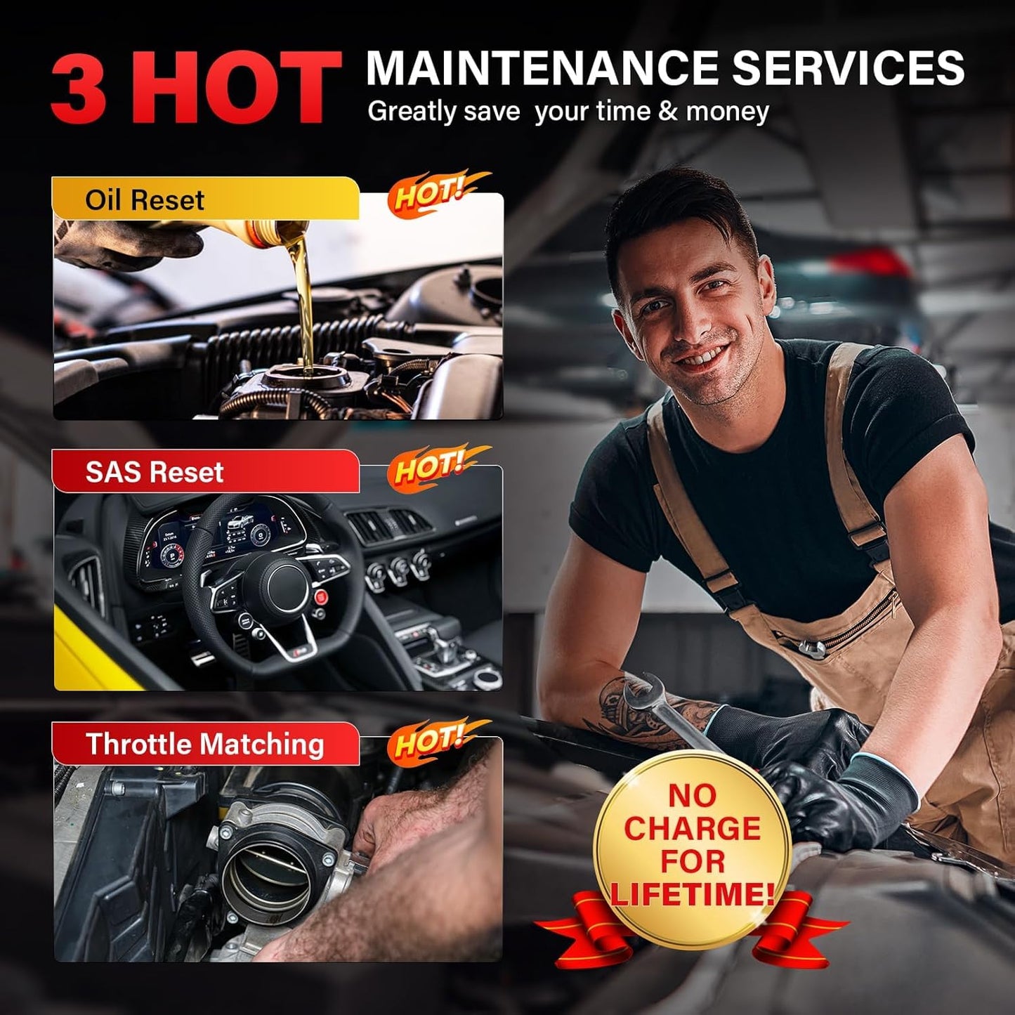 LAUNCH X431 Creader VII+ V2.0 2025 OBD2 Scanner with 3 Reset Functions