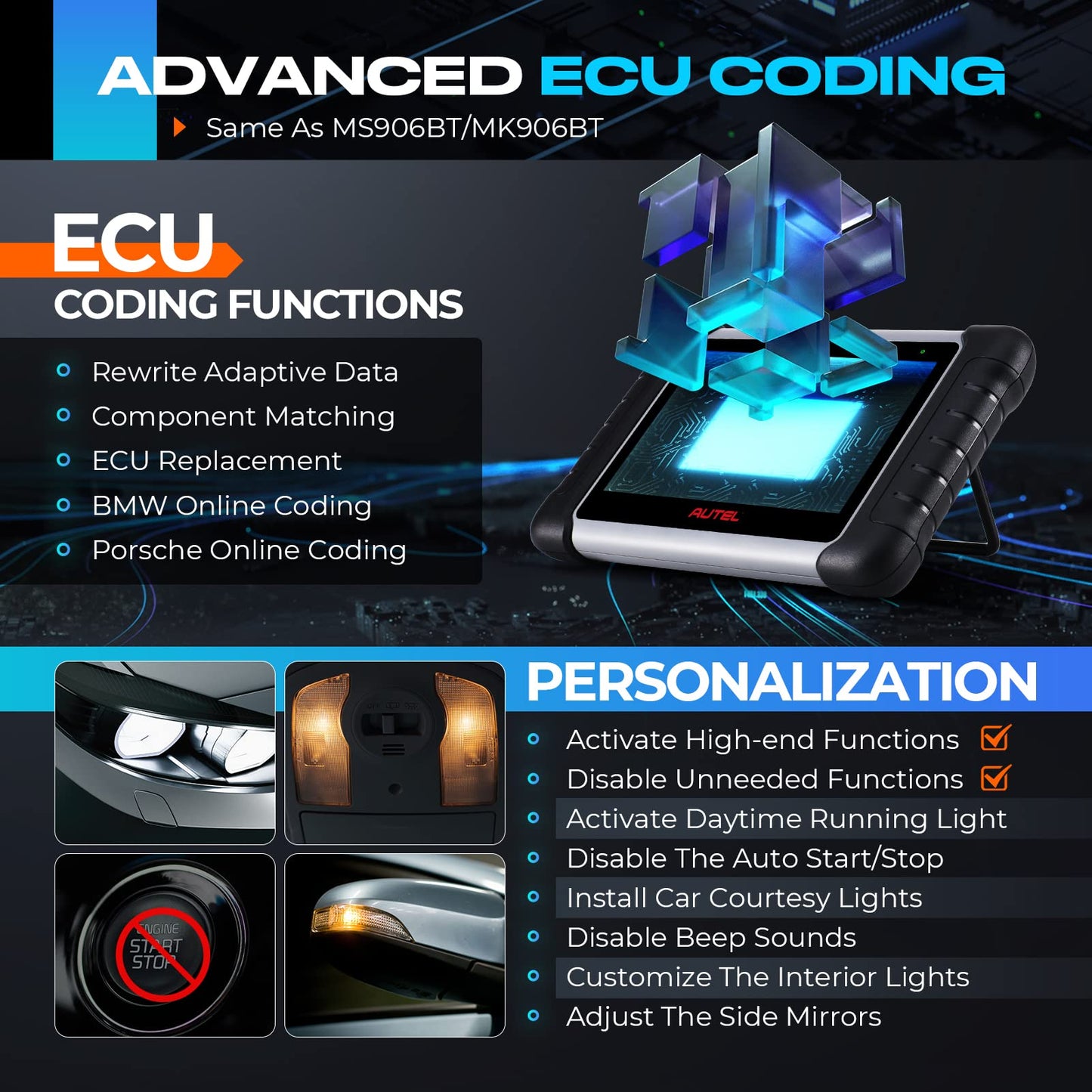 Autel MaxiPRO MP808S Scanner – 2025 Advanced ECU Coding & 30+ Services