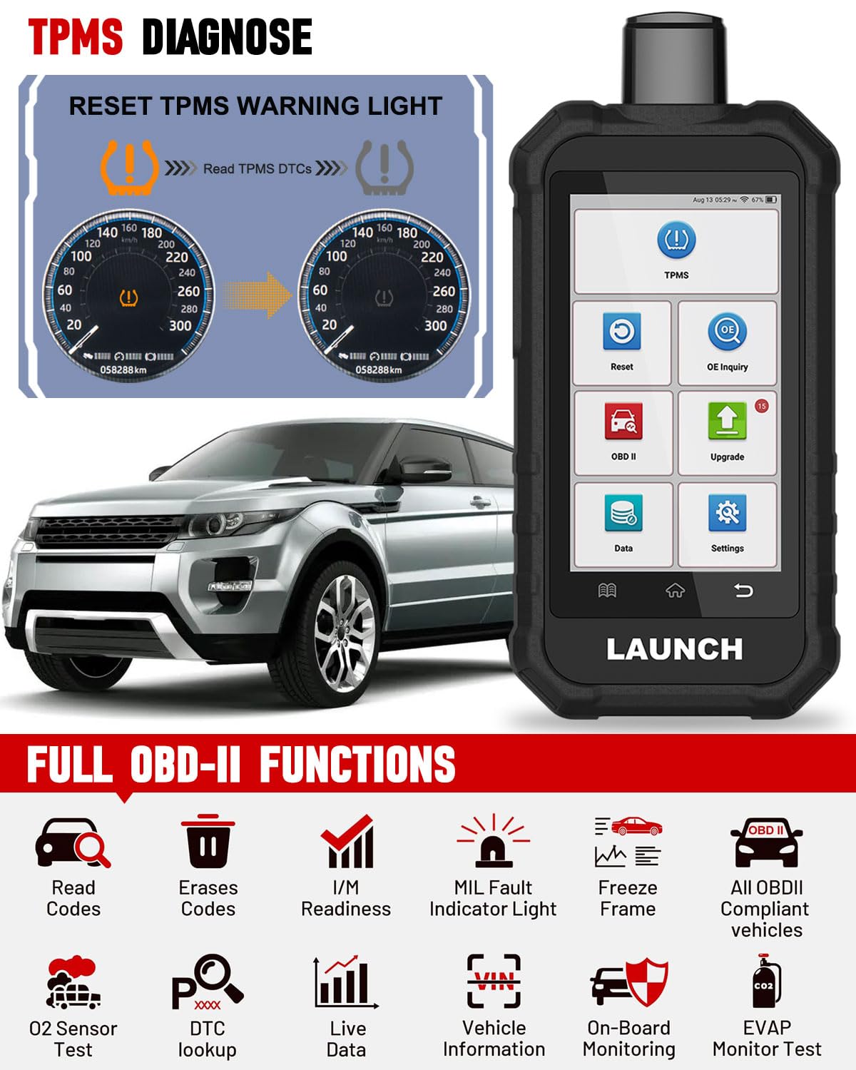 LAUNCH X431 Creader TPMS 5011 V2 – Advanced Tire Pressure Sensor Tool