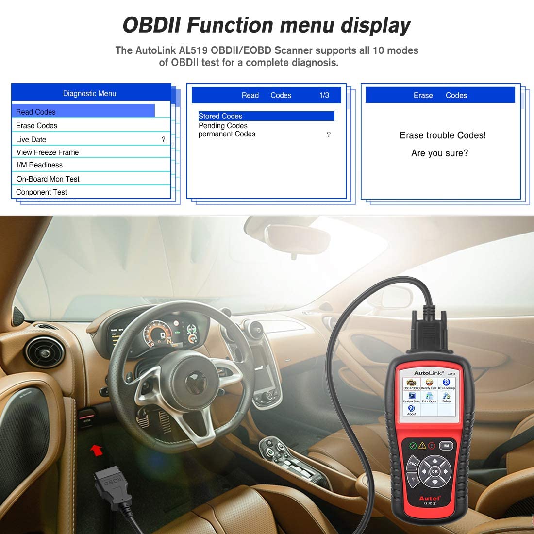 Autel AL519 OBD2 Scanner – Full OBDII Diagnostic Tool 2025