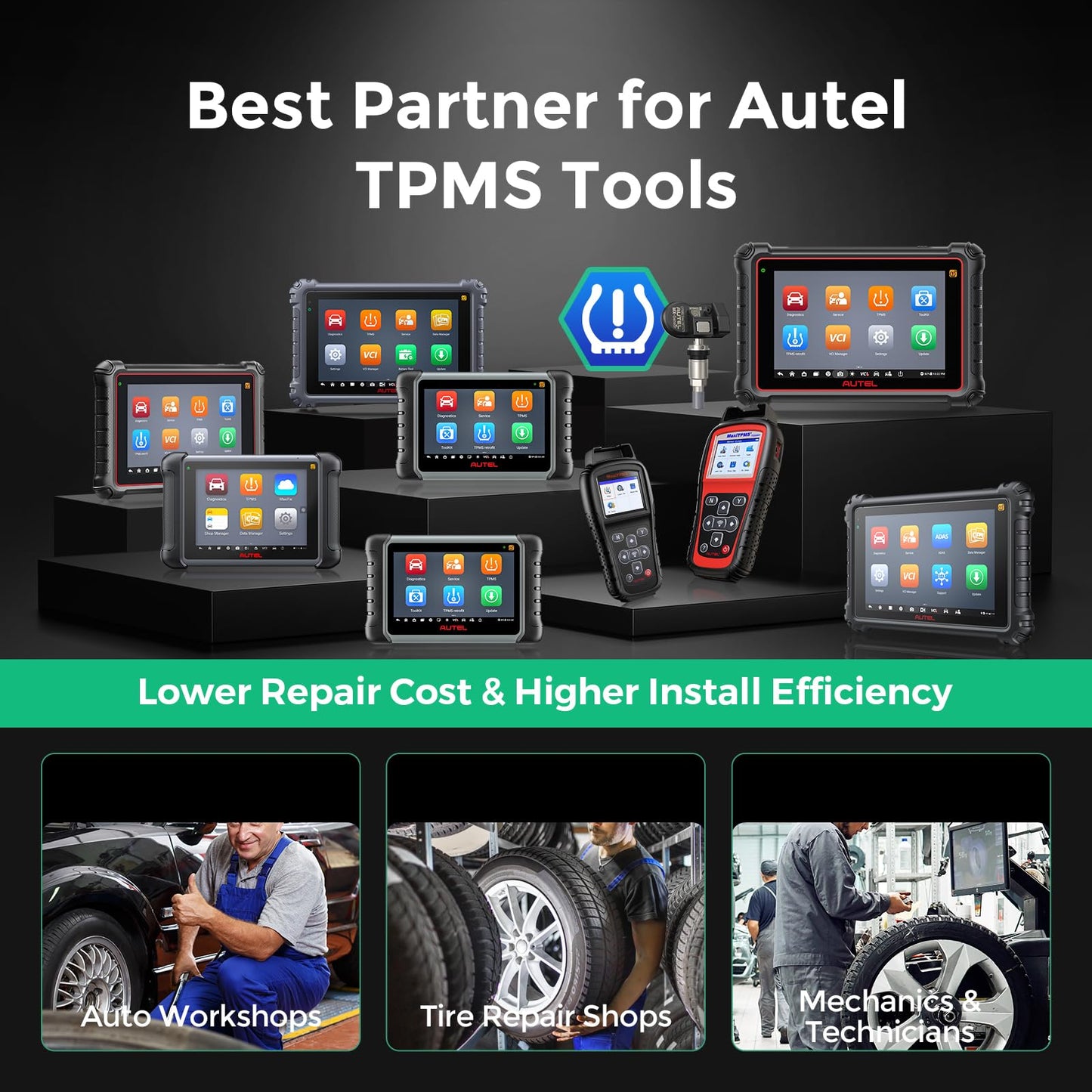 Autel 2-in-1 TPMS Sensors 20-Pack | 315MHz & 433MHz Programmable