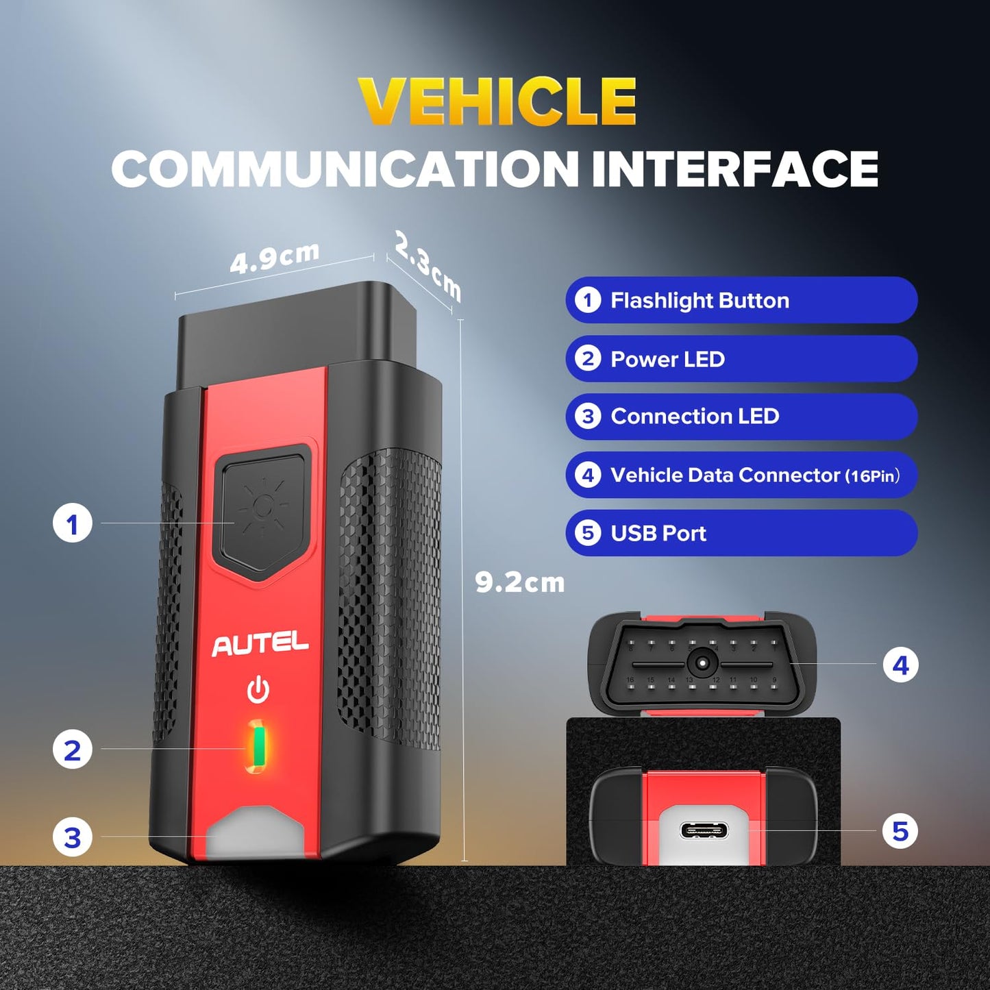 Autel MaxiVCI V200 Bluetooth OBD2 Adapter for MS906, MK906, KM100