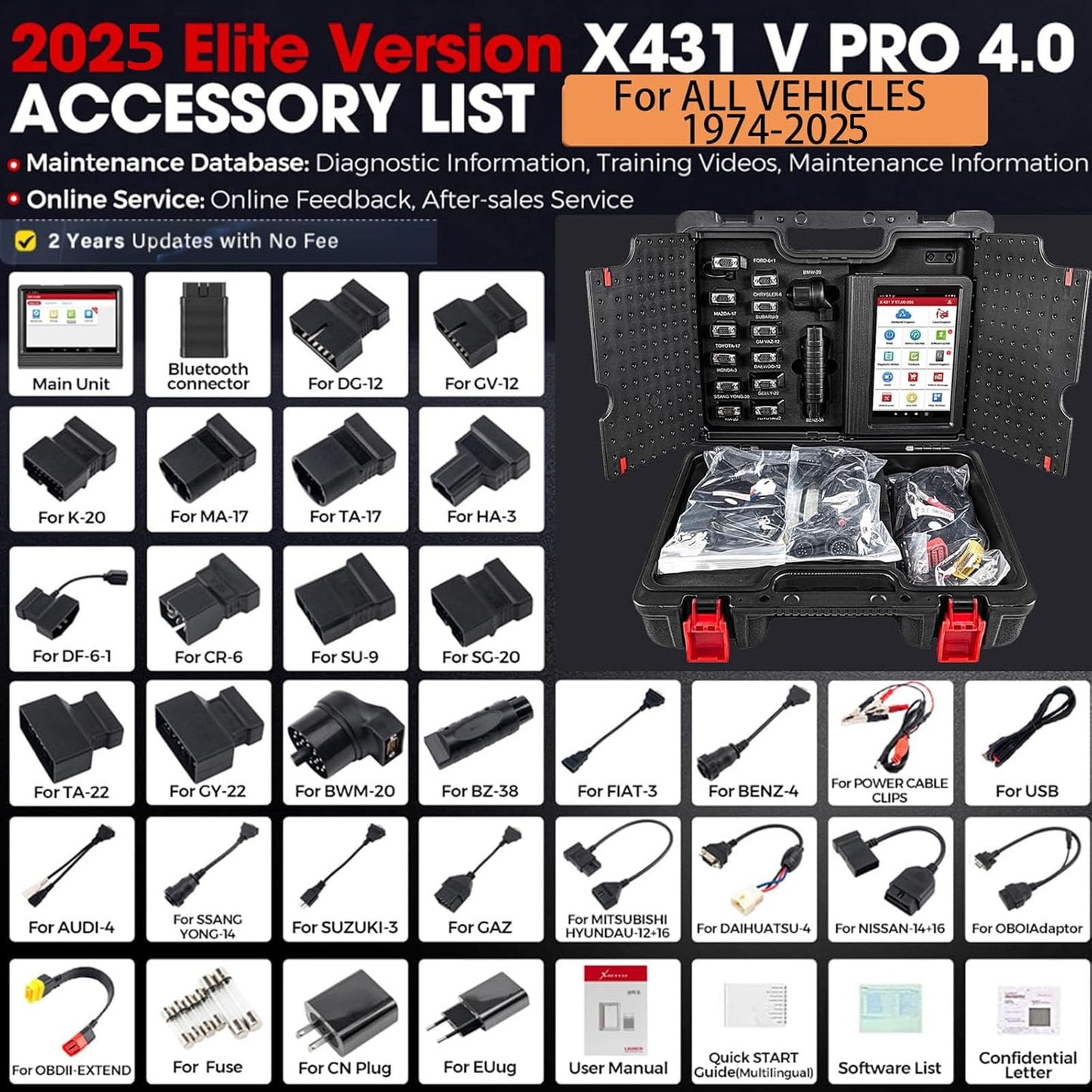 LAUNCH X431 V PRO 4.0 Elite 2025 Bidirectional OBD2 Scanner with ECU Coding