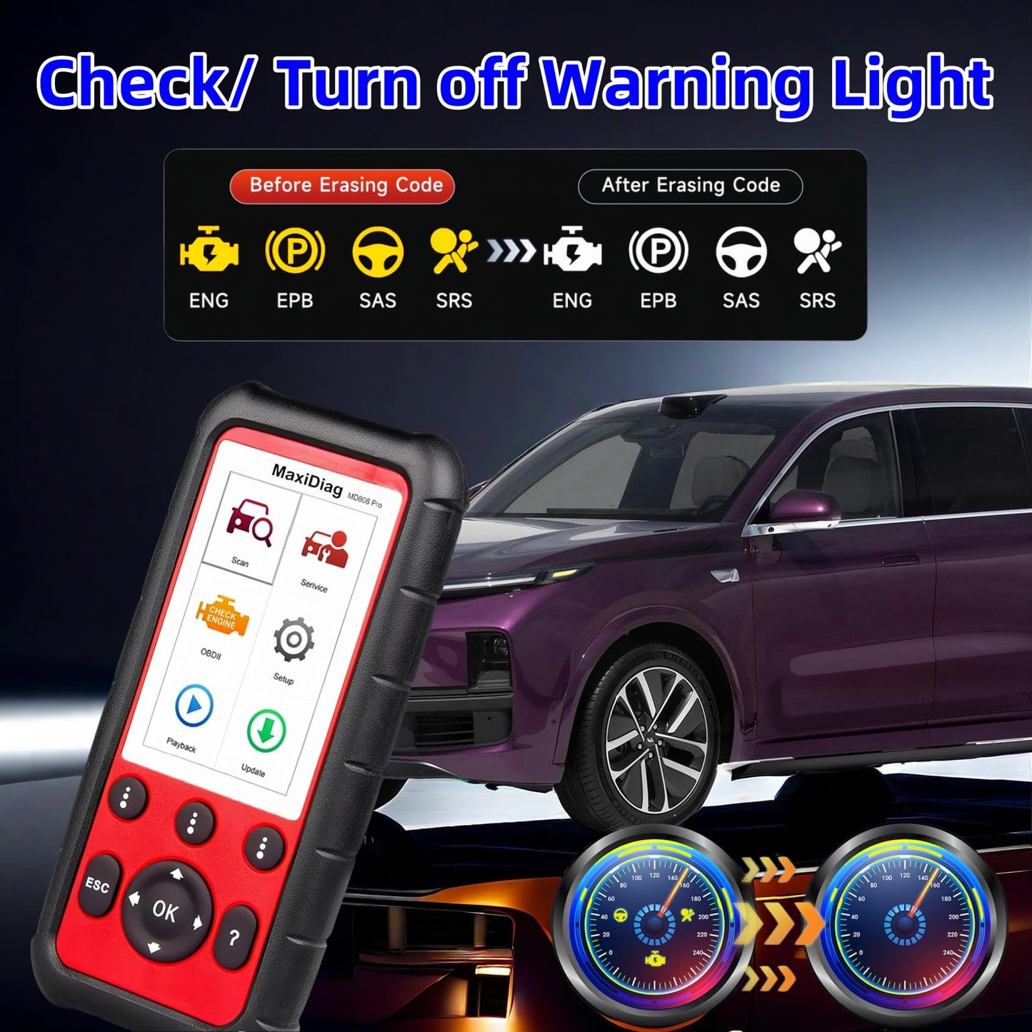 Autel MaxiDIAG MD808 Pro Full-System OBD2 Diagnostic Scanner