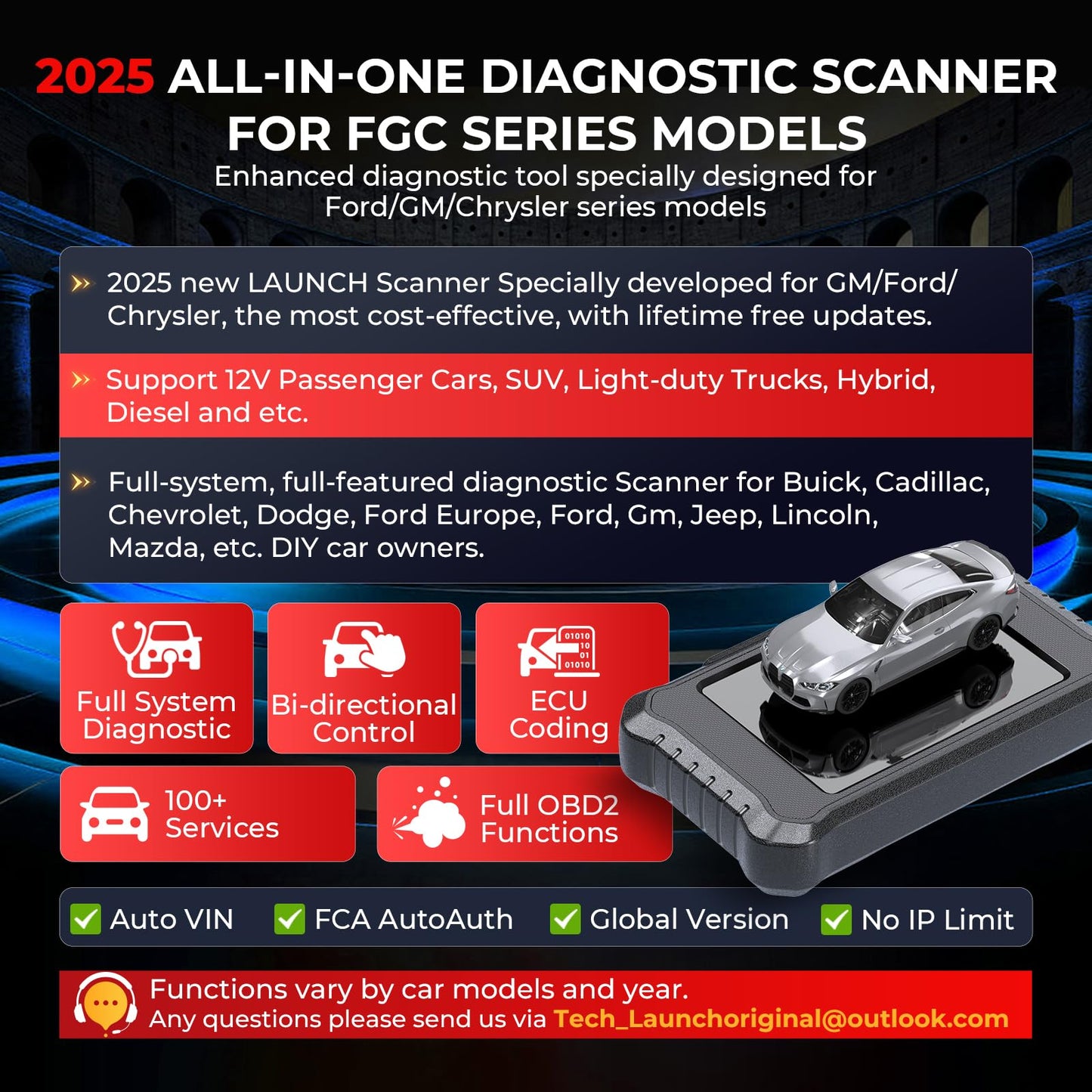 LAUNCH X431 Creader Elite 2.0 PRO FGC – 2025 OBD2 Scanner