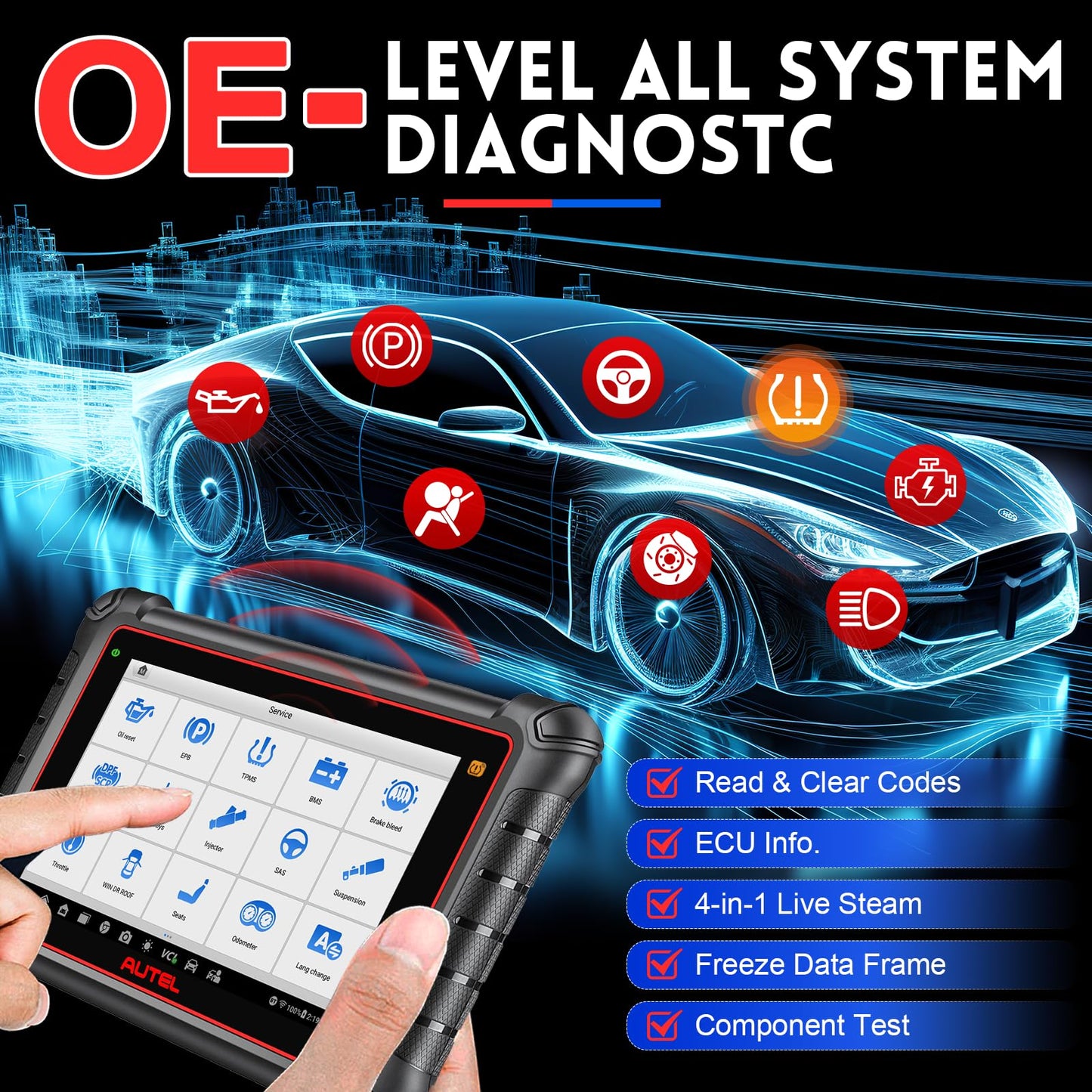 Autel MaxiPro MP900-TS Android 11 ECU Coding & TPMS Scanner