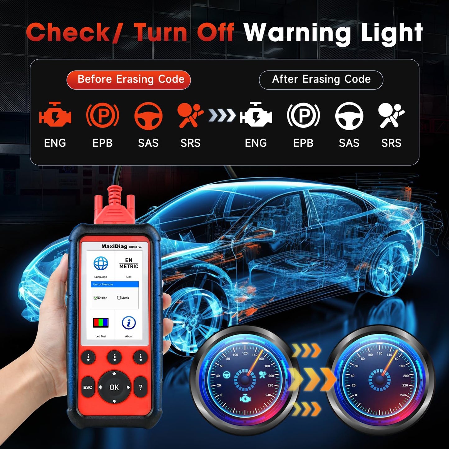 Autel MD808 PRO OBD2 Scanner – All-System Diagnostics & 7 Services