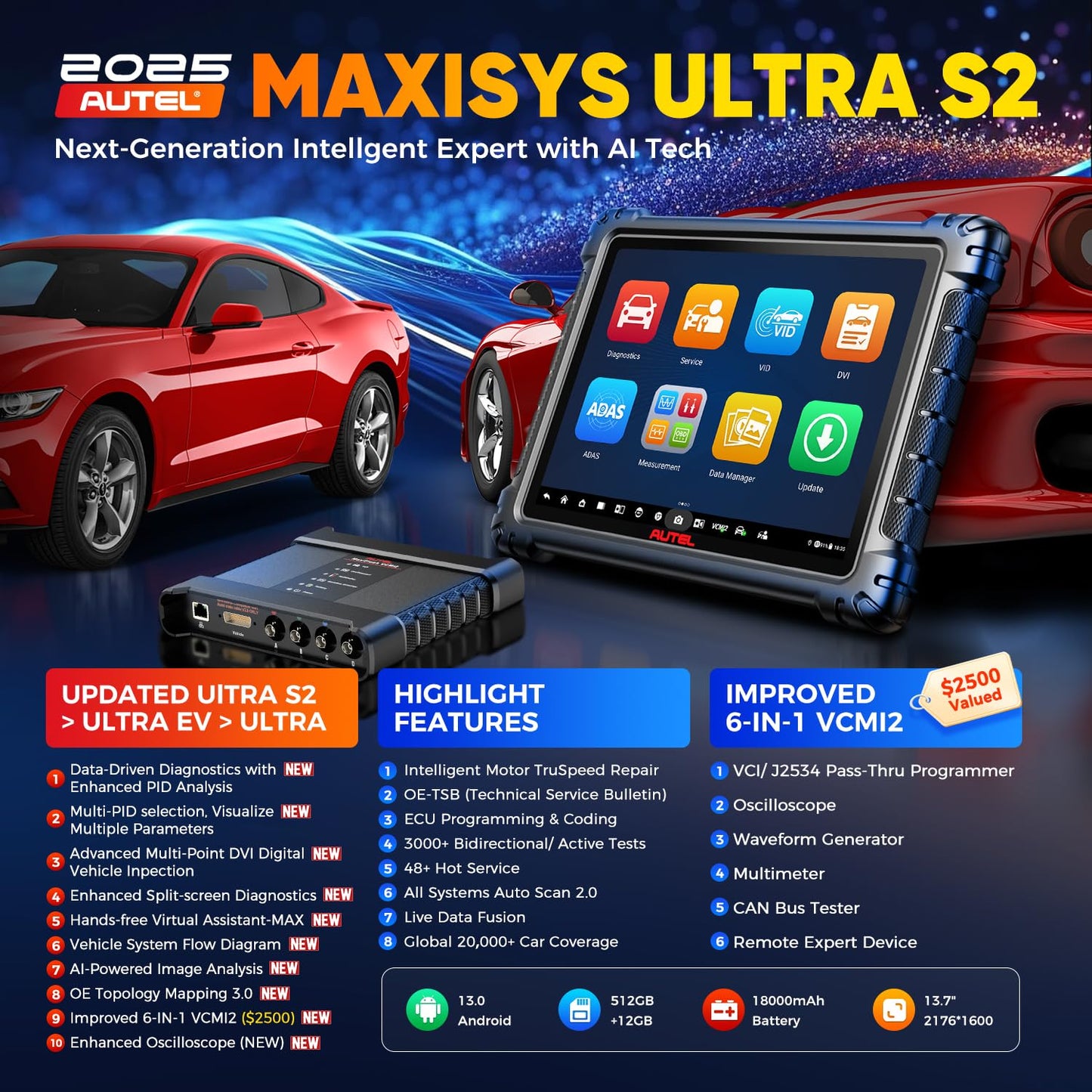 Autel MaxiSYS Ultra S2 2025 | AI Diagnostic Scanner & ECU Programmer