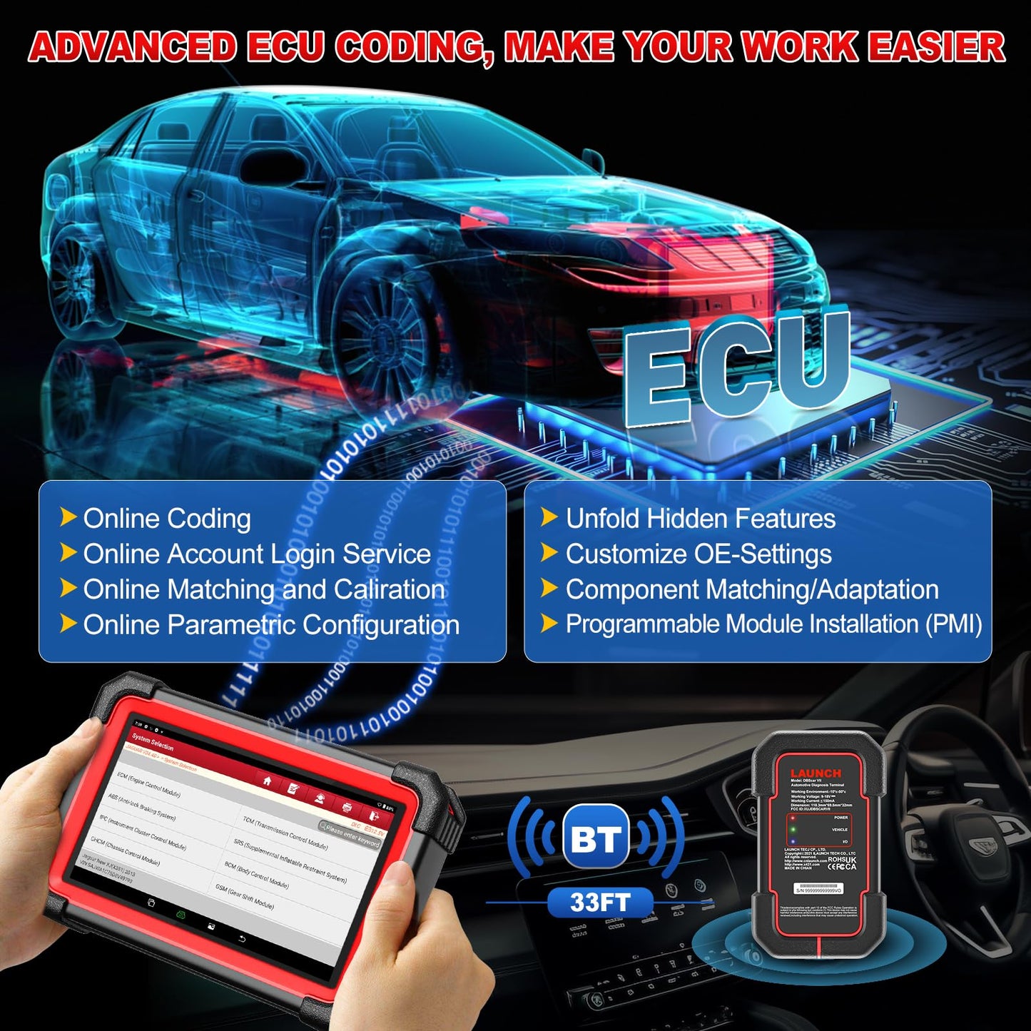 LAUNCH X431 CRP919EBT Elite 2025 OBD2 Scanner | ECU Coding & 35+ Resets