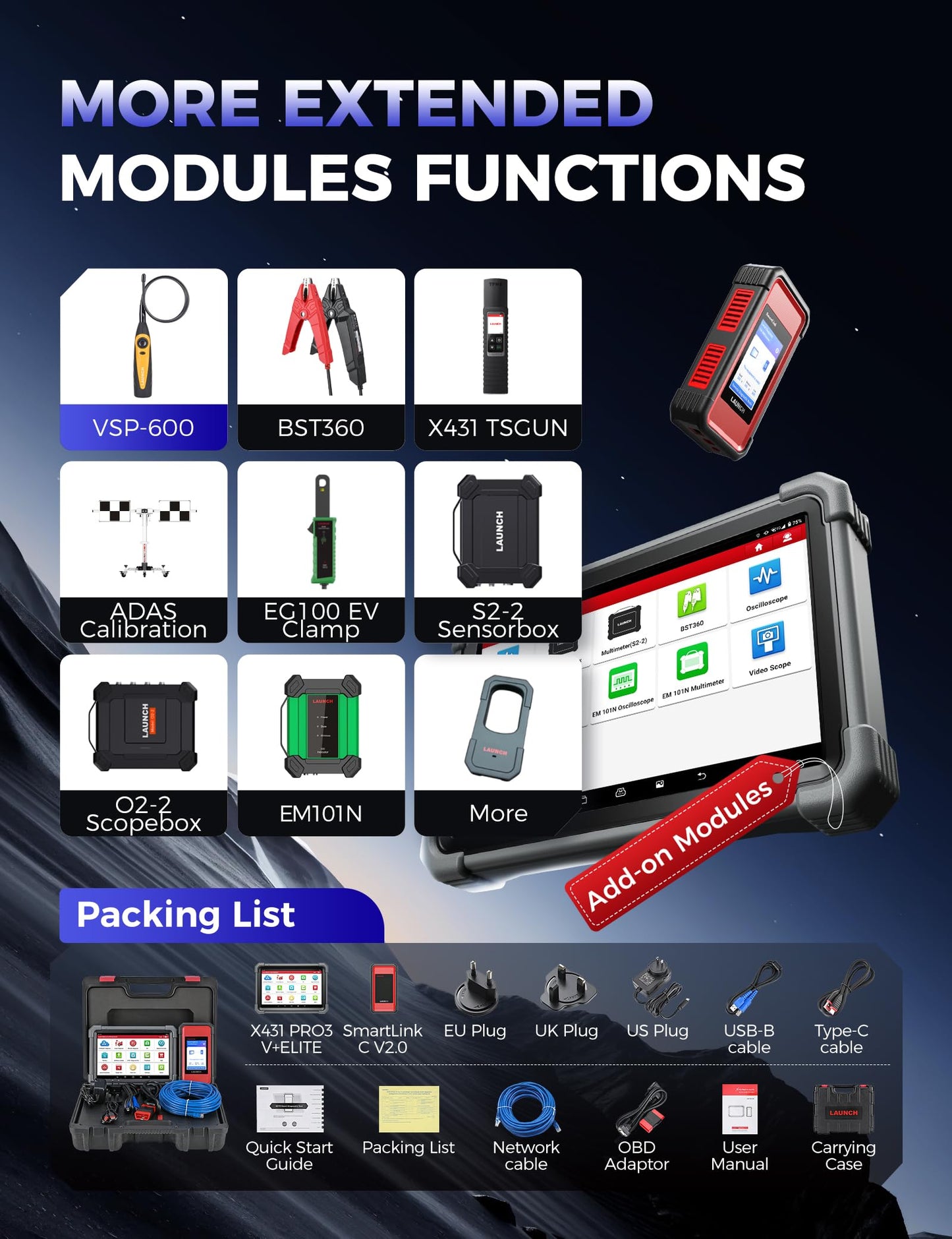 Launch X431 PRO3 V+ Elite 2025 OBD2 Scanner J2534