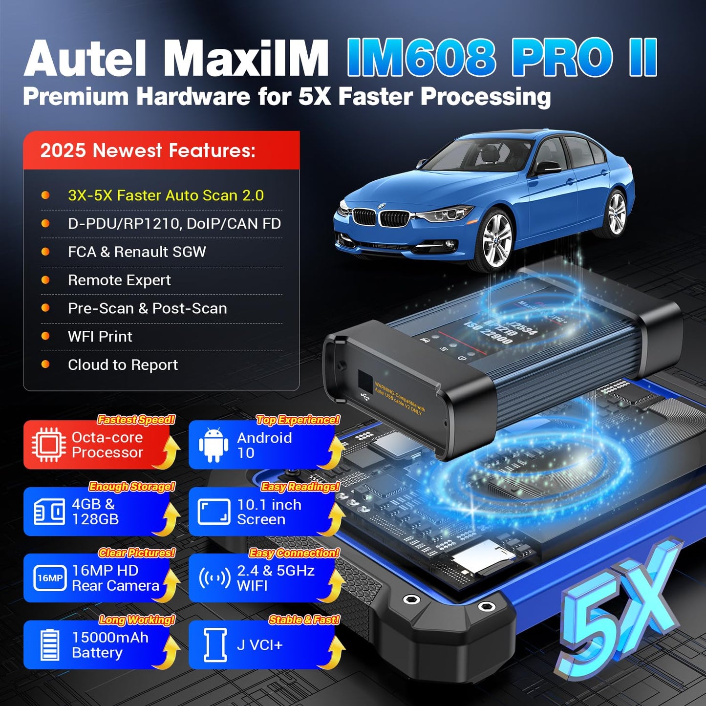 Autel MaxiIM IM608 PRO II 2025 Scanner with XP400 PRO & ECU Coding