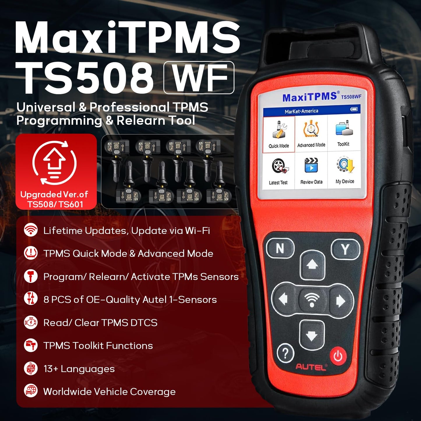 Autel TS508WF TPMS Tool Kit – MX-Sensor Programming & Reset