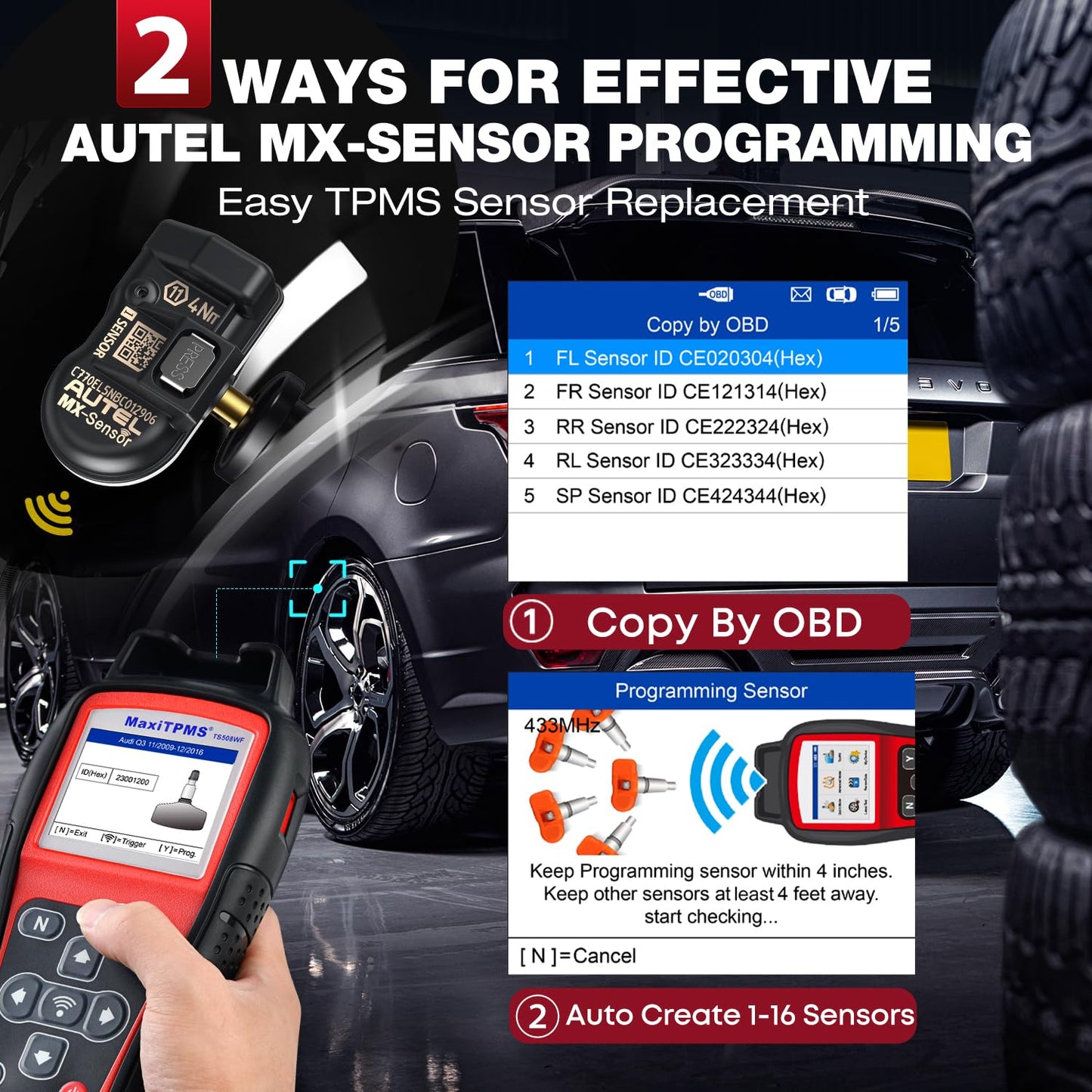 Autel TS508WF TPMS Tool Kit with 4 MX-Sensors (2025 WiFi)
