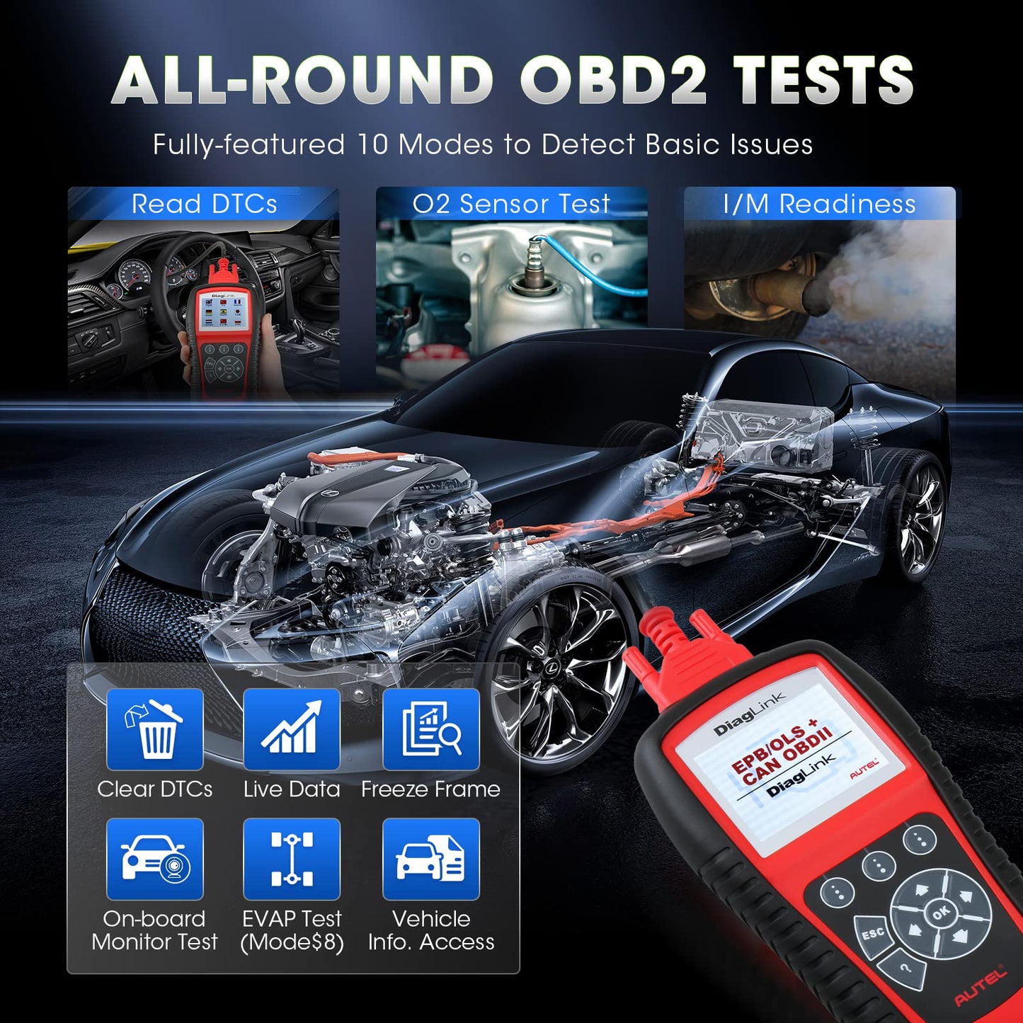 Autel Diaglink OBD2 Scanner All Systems Diagnostic Tool