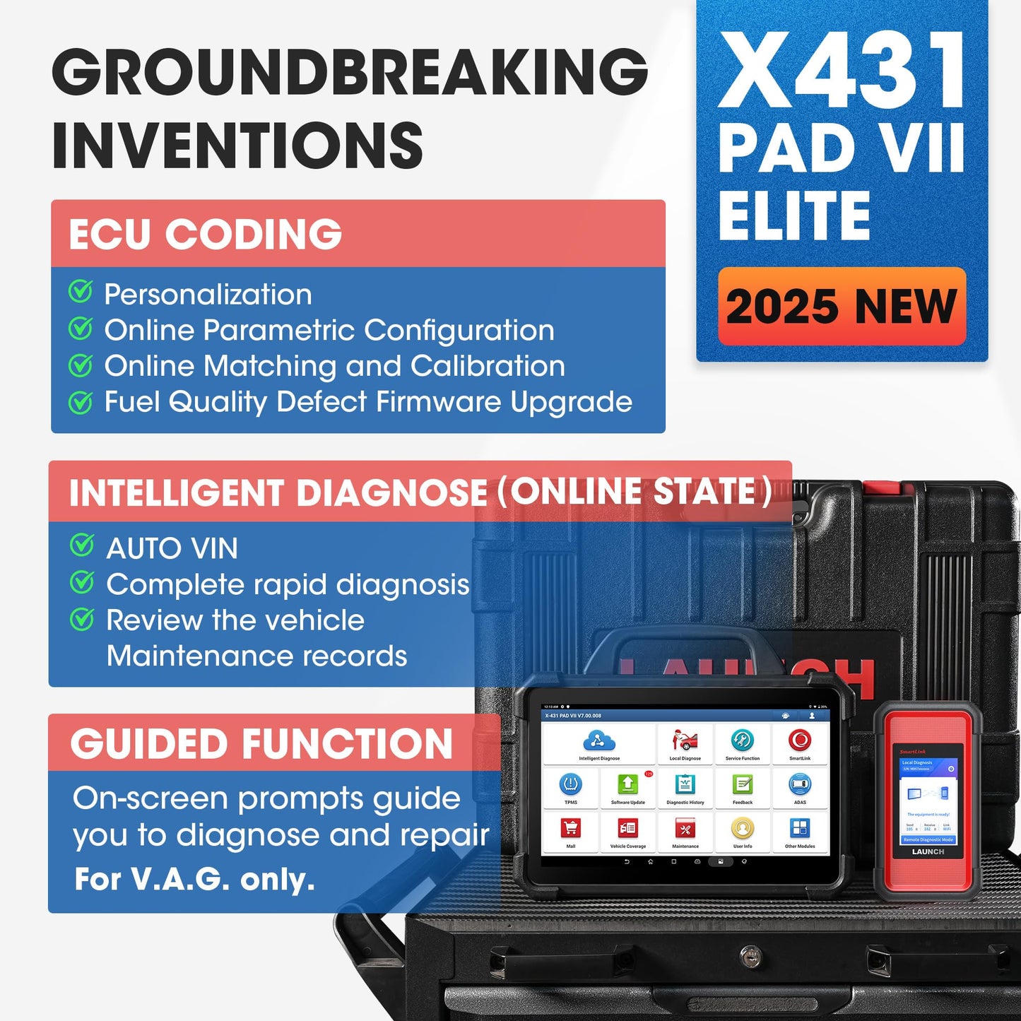 LAUNCH X431 PAD VII Elite 2025 - Advanced ECU Programming & Diagnostic Scanner