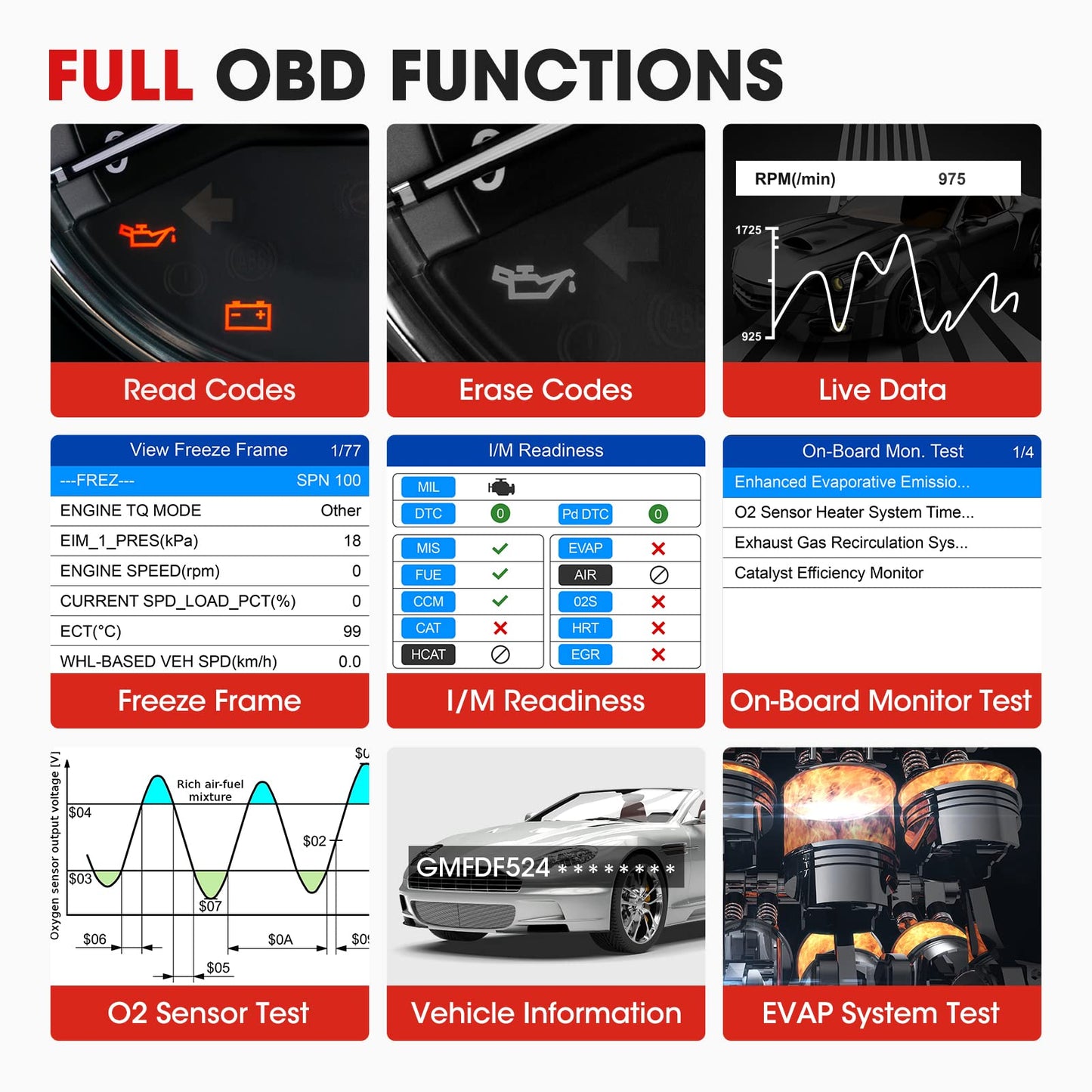 Autel AL539B OBD2 Scanner & Battery Tester 3-in-1 Tool