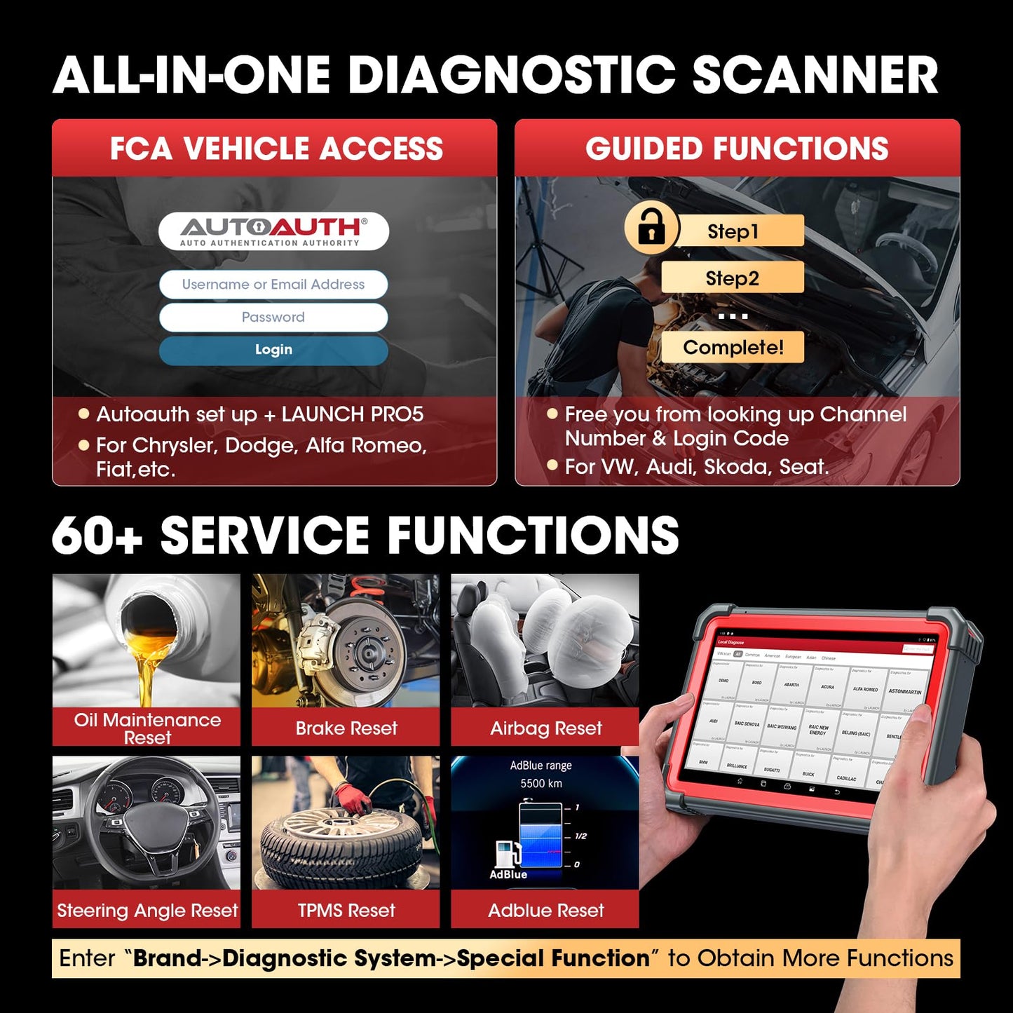 LAUNCH X431 PRO5 J2534 Reprogramming Tool with ECU Coding