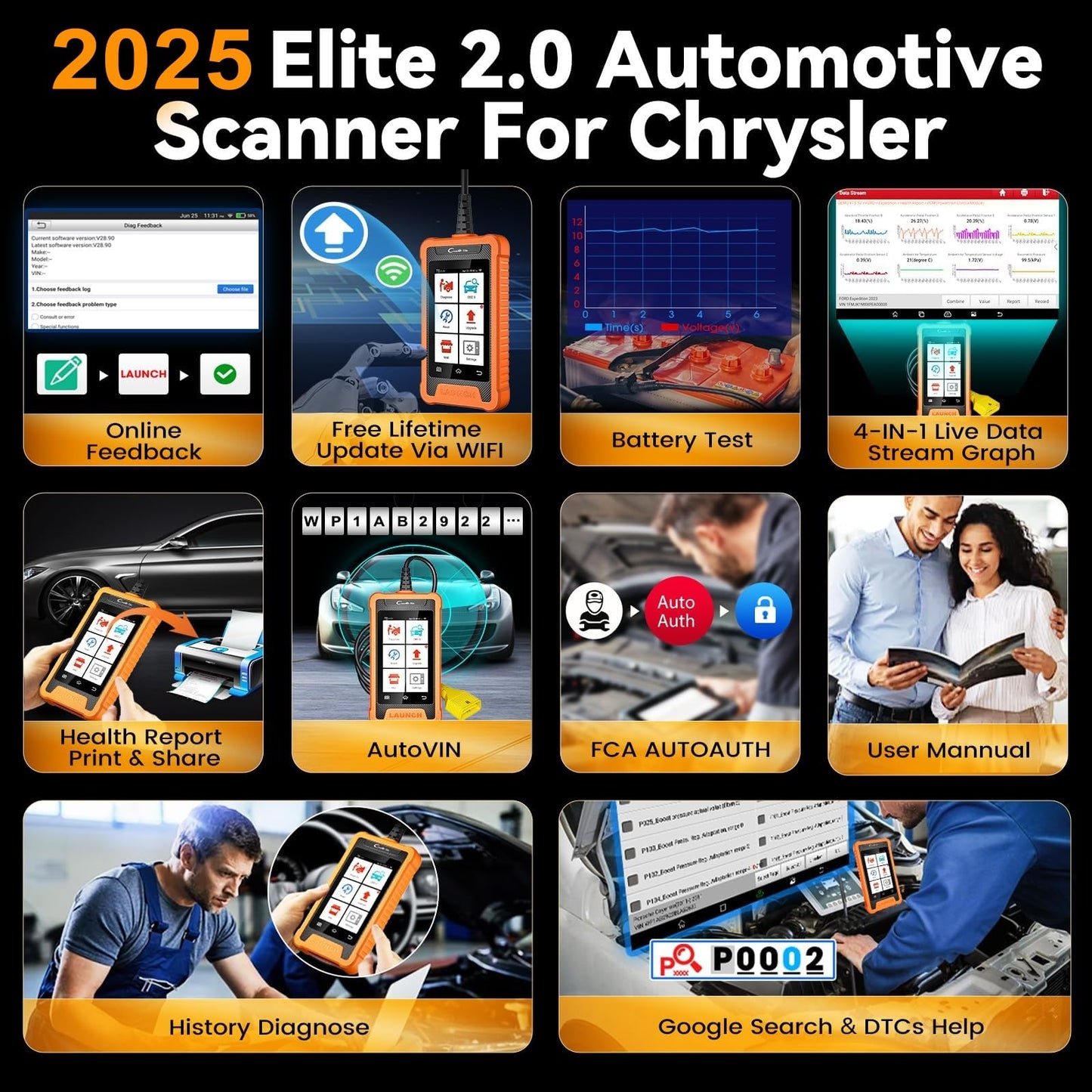 Launch X431 Elite 2025 Nissan Infiniti OBD2 Scanner with Reset