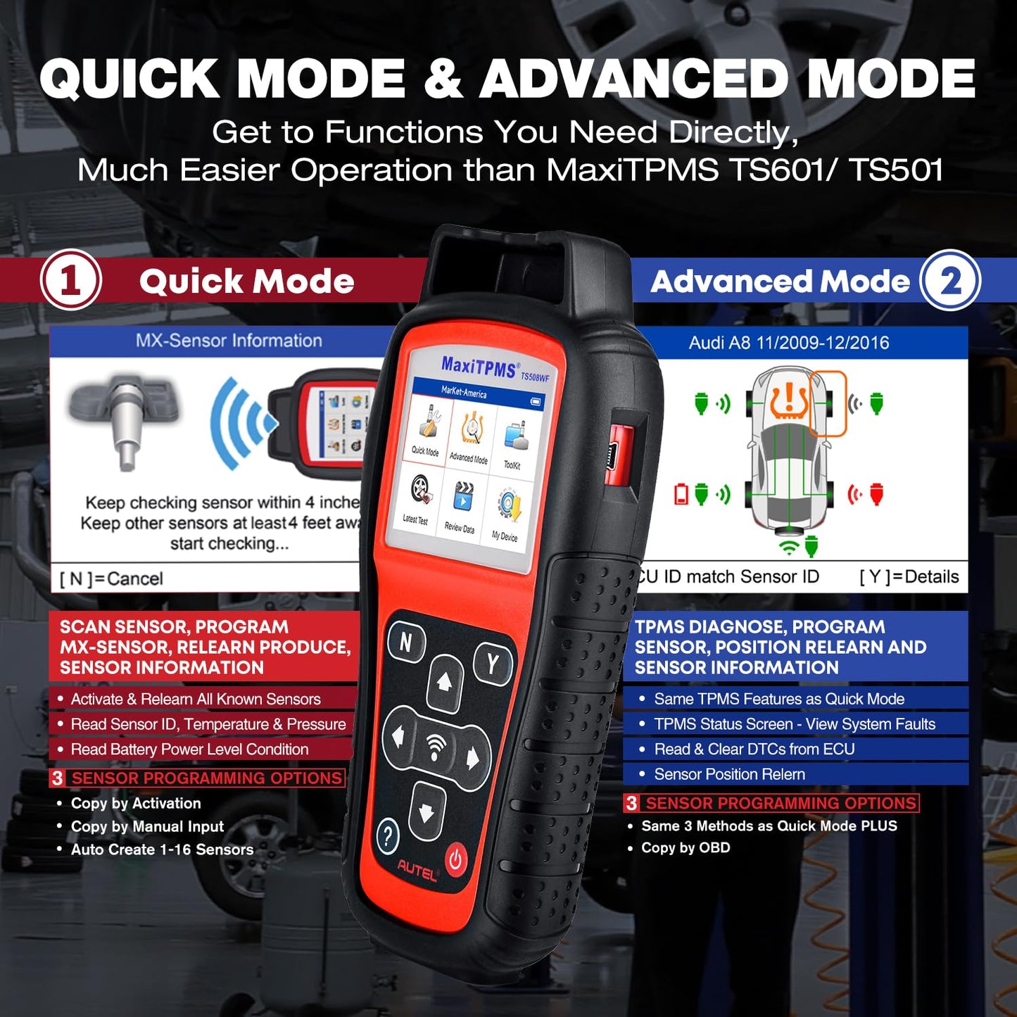 Autel TS508WF TPMS Tool Kit with 4 MX-Sensors (2025 WiFi)