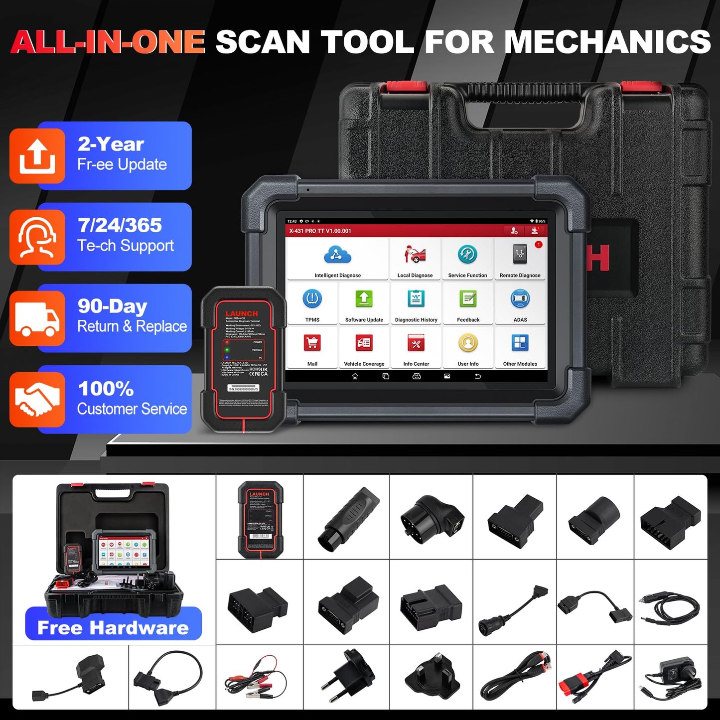 LAUNCH X431 PRO TT OBD2 Scanner with ECU Coding 2025