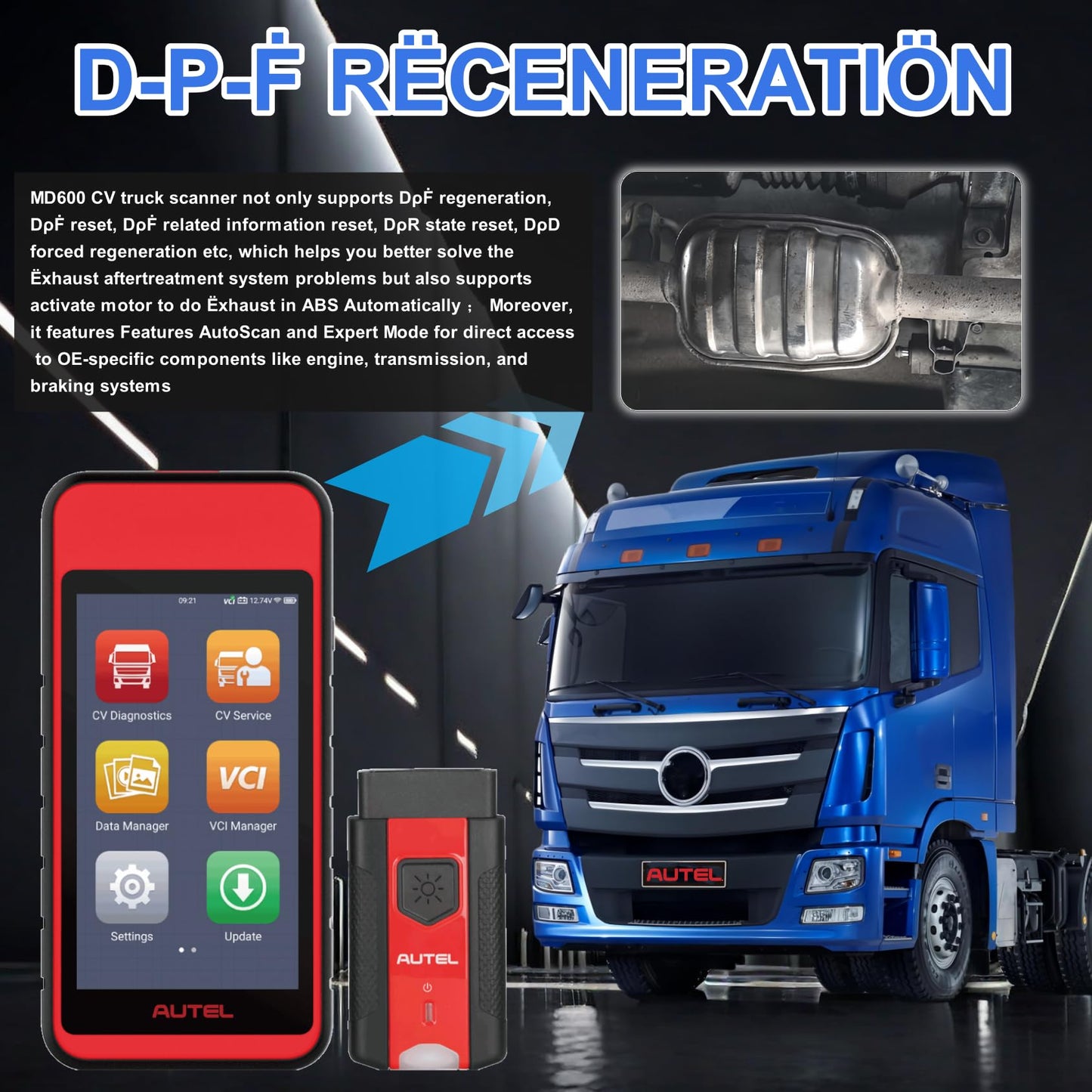 Autel MaxiDiag MD600CV Heavy Duty Truck Diagnostic Scanner 2025
