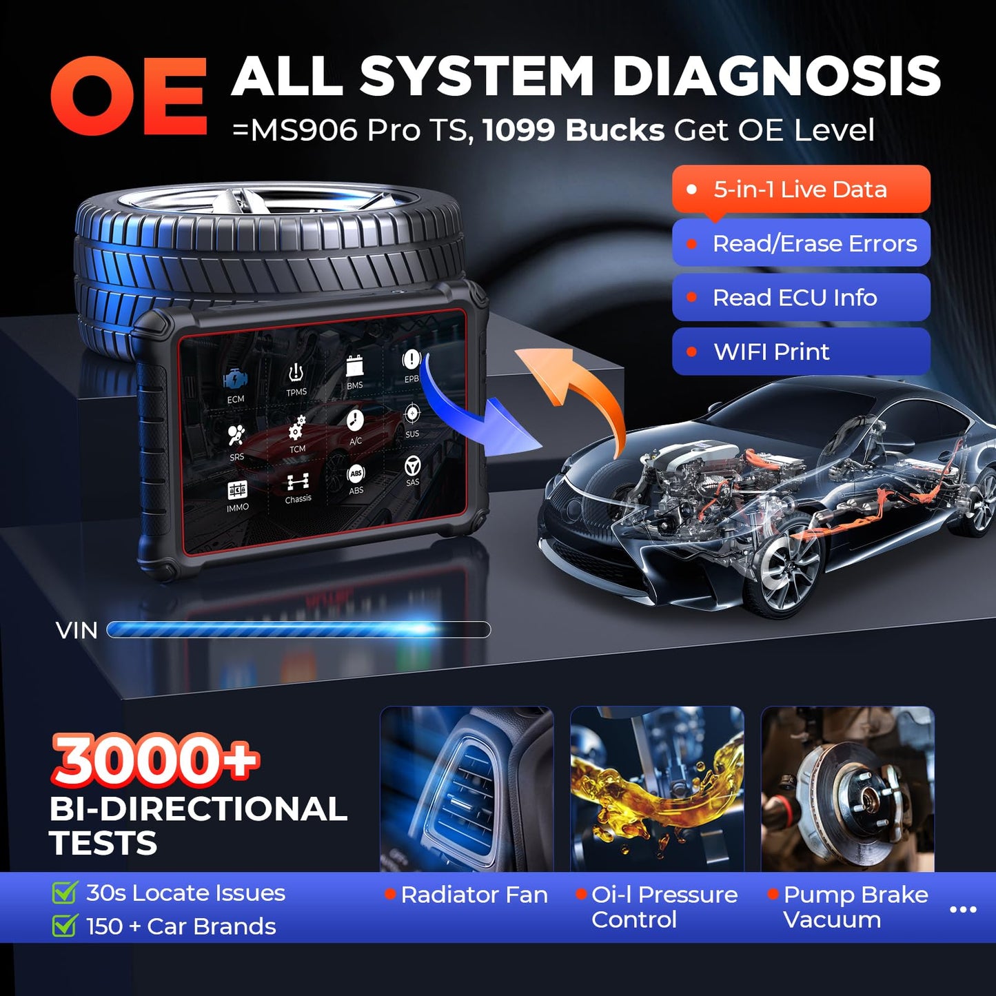 Autel MaxiPRO MP900TS Scanner – 2025 All-In-One TPMS & ECU Diagnostic Tool