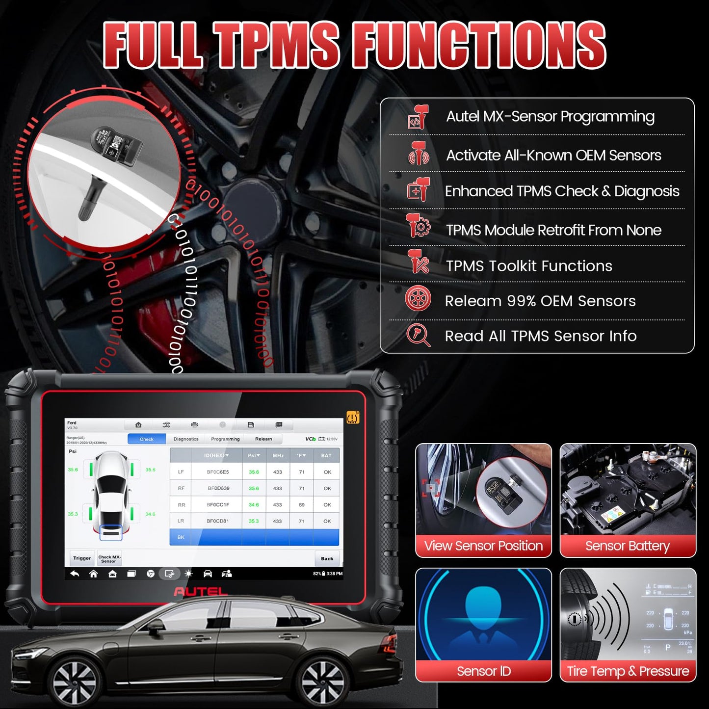 Autel MaxiCOM MK900-TS Scanner | 2024 Full System Diagnostic Tool