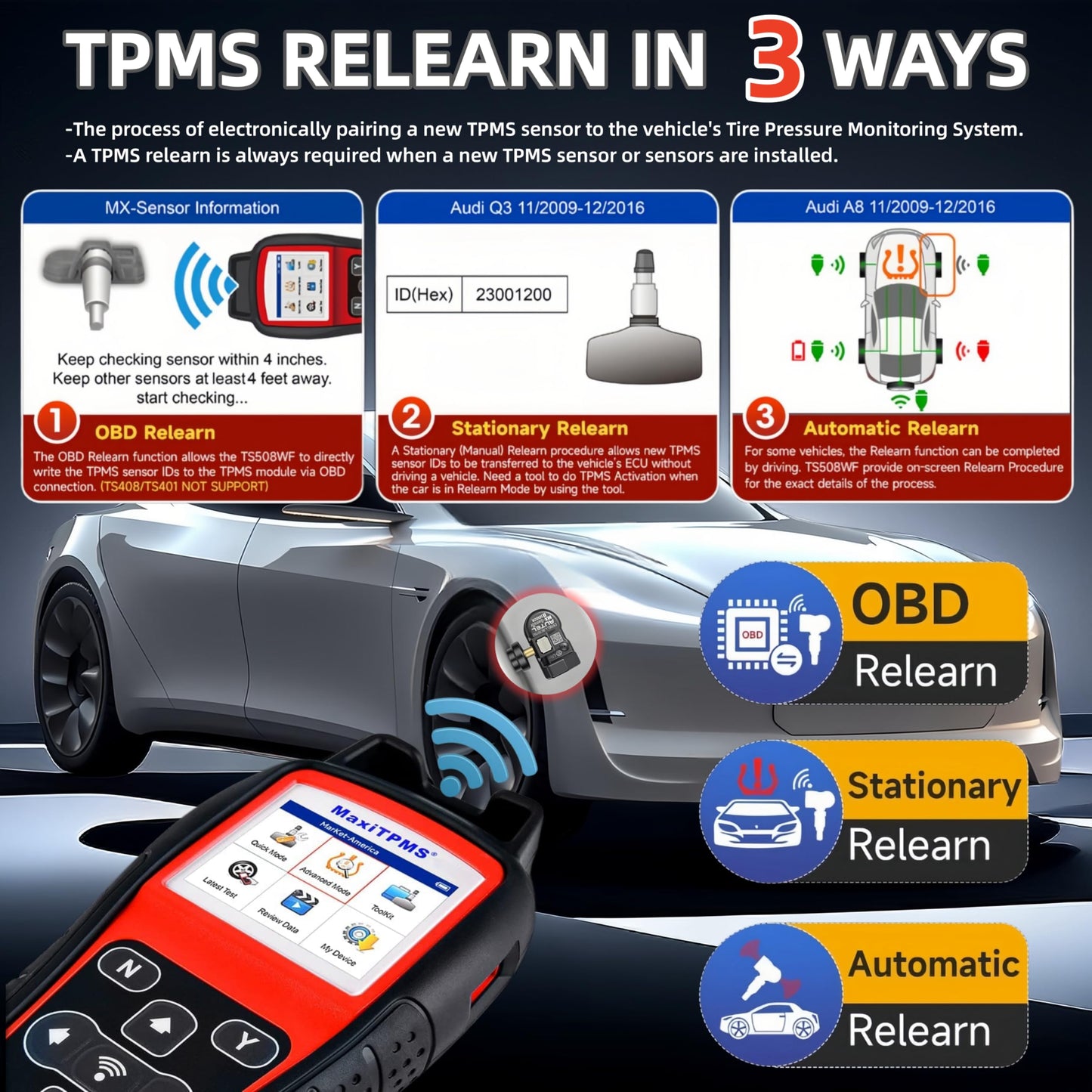 Autel TS508WF TPMS Programming Tool – 2025 WiFi Version