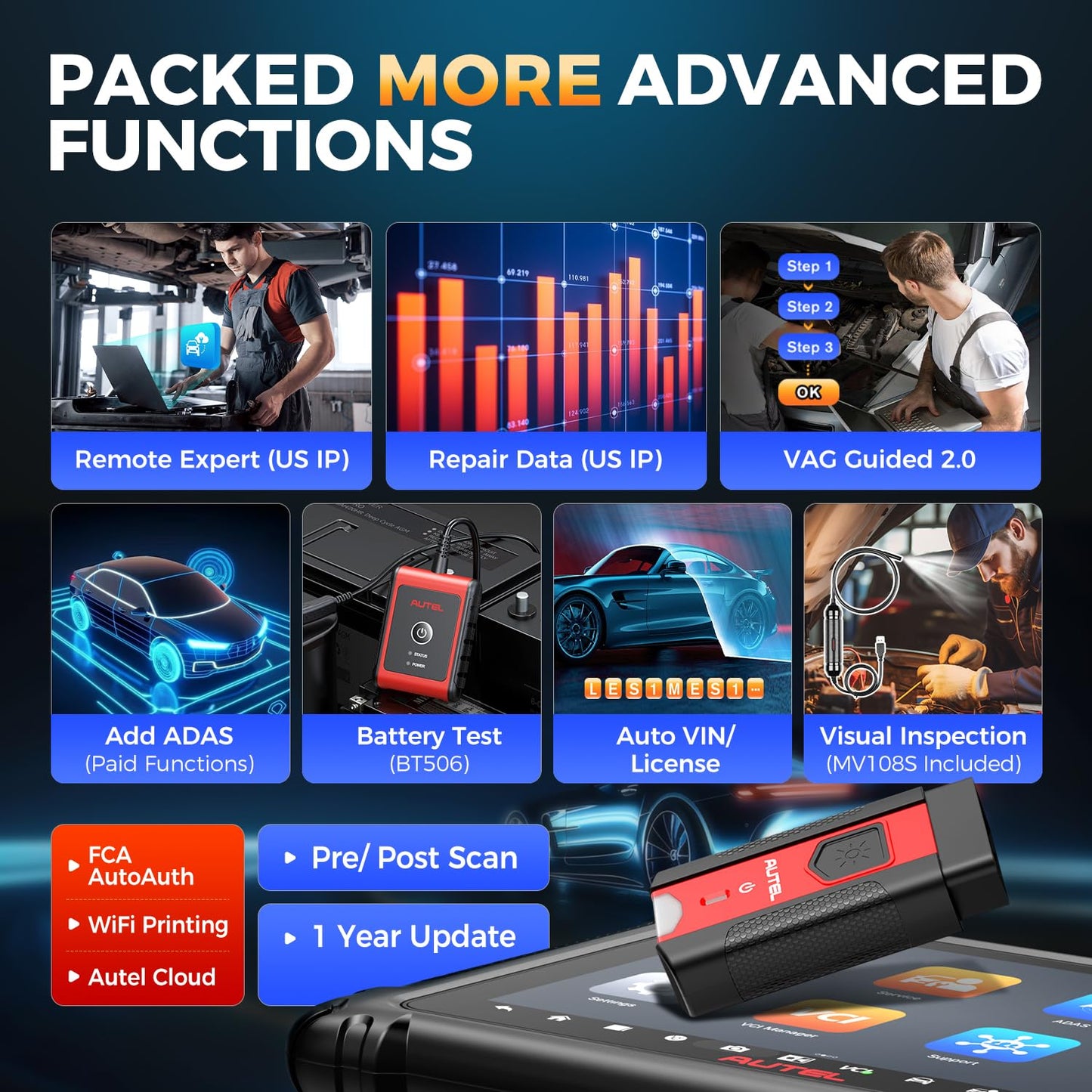 Autel Scanner MaxiSys MS906 PRO, 2025 MS906PRO Same as MS906MAX, Advanced ECU Coding 2.0 of MS908S MS906BT, DoIP CAN FD, 36+ Service, 3000+ Active Tests, Auto Scan 2.0, OE Diagnostic, 4G/128G, FCA