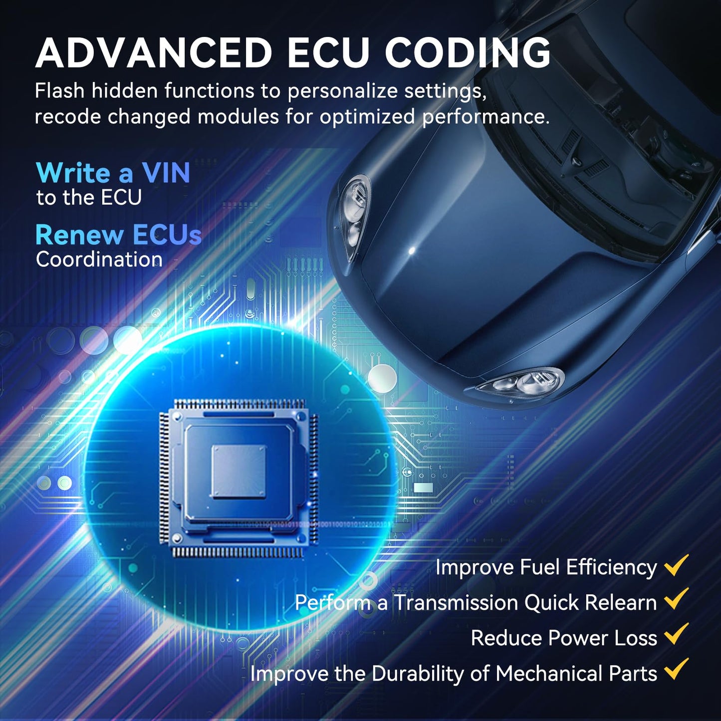 MUCAR VO7 OBD2 Scanner with 28+ Reset & Bidirectional Control